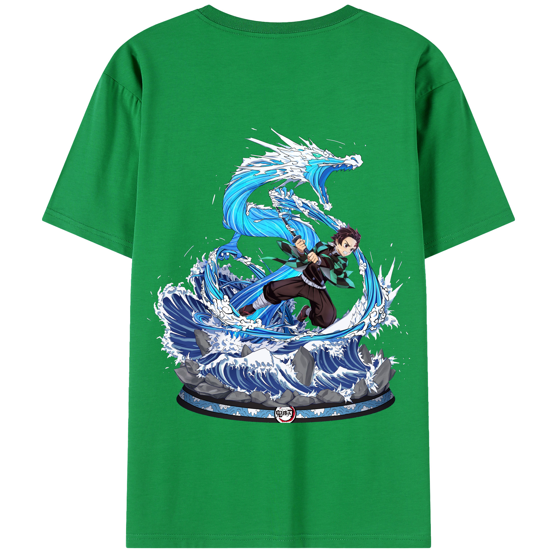 （画像用） 鬼滅の刃 竈門 炭治郎／かまど たんじろう Kamado Tanjirou 綿100％半袖Tシャツ（背面プリント）