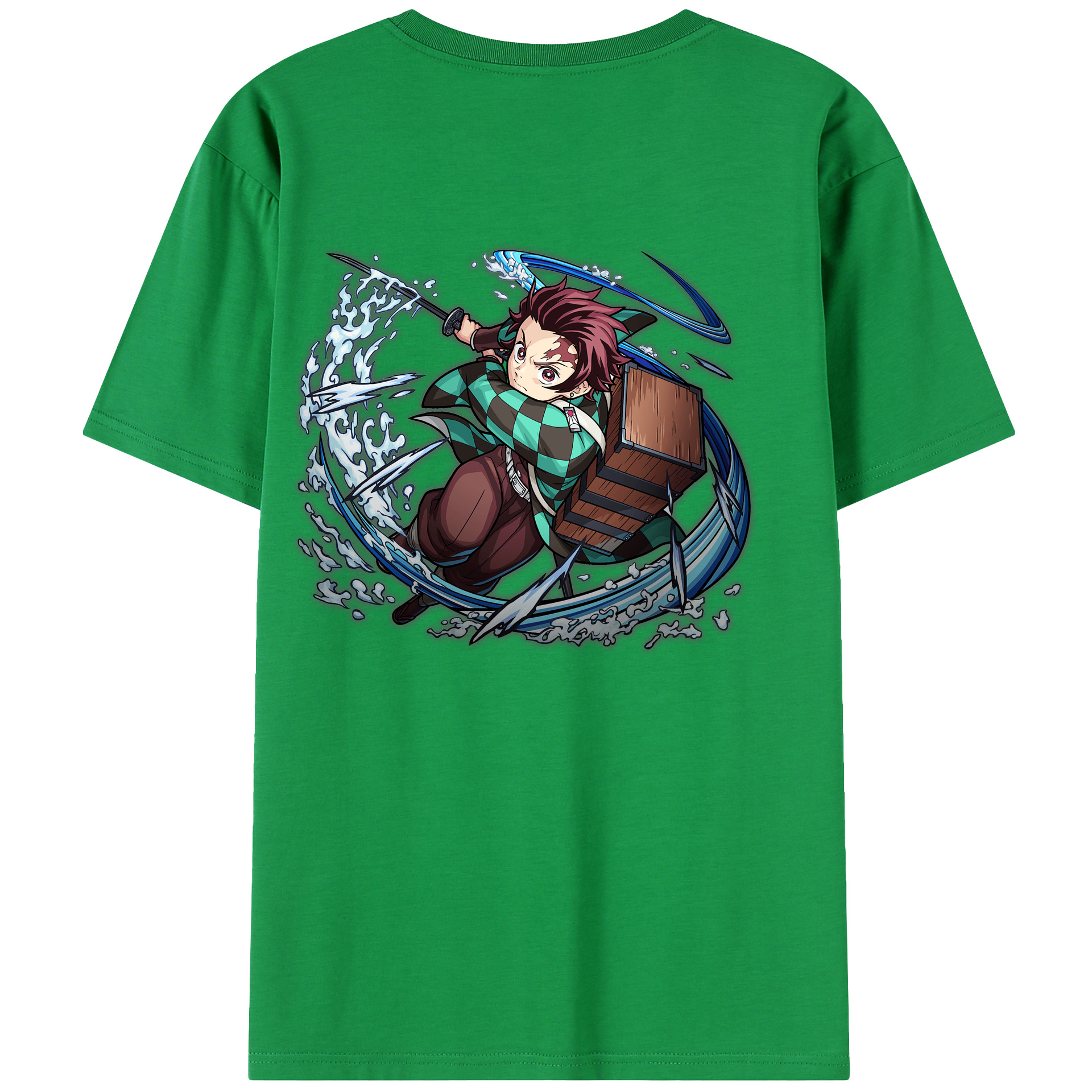 （画像用） 鬼滅の刃 竈門 炭治郎／かまど たんじろう Kamado Tanjirou 綿100％半袖Tシャツ（背面プリント）