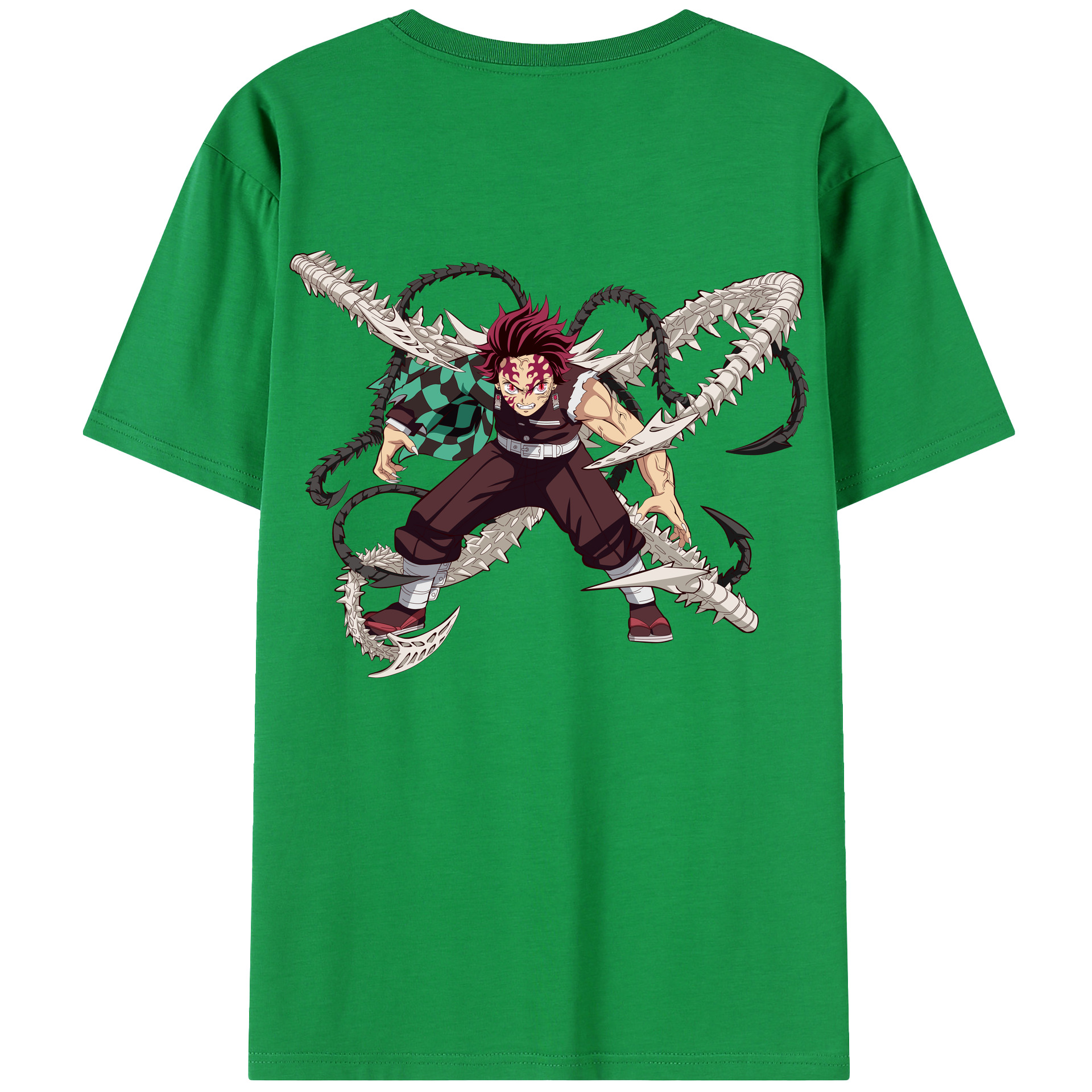 （画像用） 鬼滅の刃 竈門 炭治郎／かまど たんじろう Kamado Tanjirou 綿100％半袖Tシャツ（背面プリント）