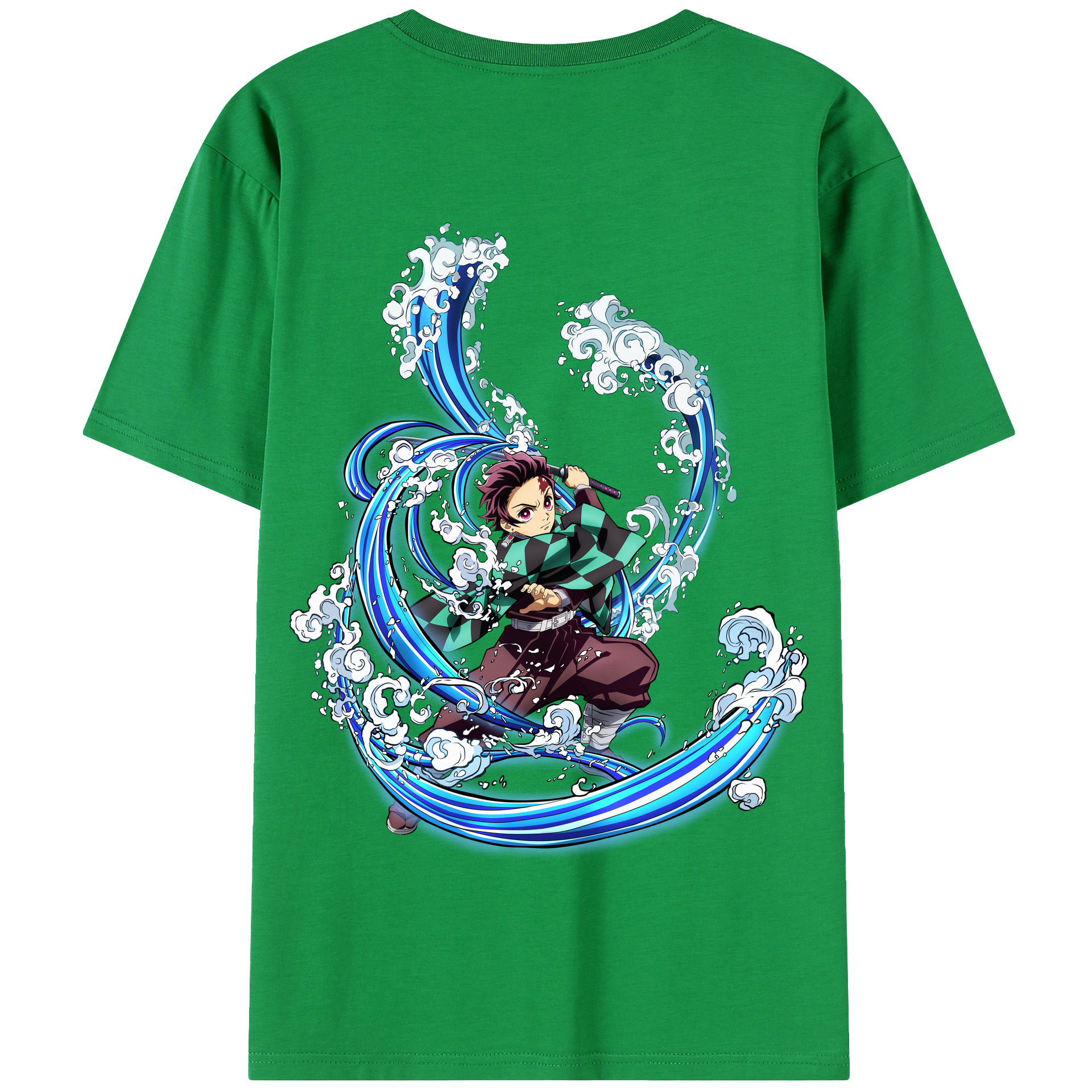 （画像用） 鬼滅の刃 竈門 炭治郎／かまど たんじろう Kamado Tanjirou 綿100％半袖Tシャツ（背面プリント）