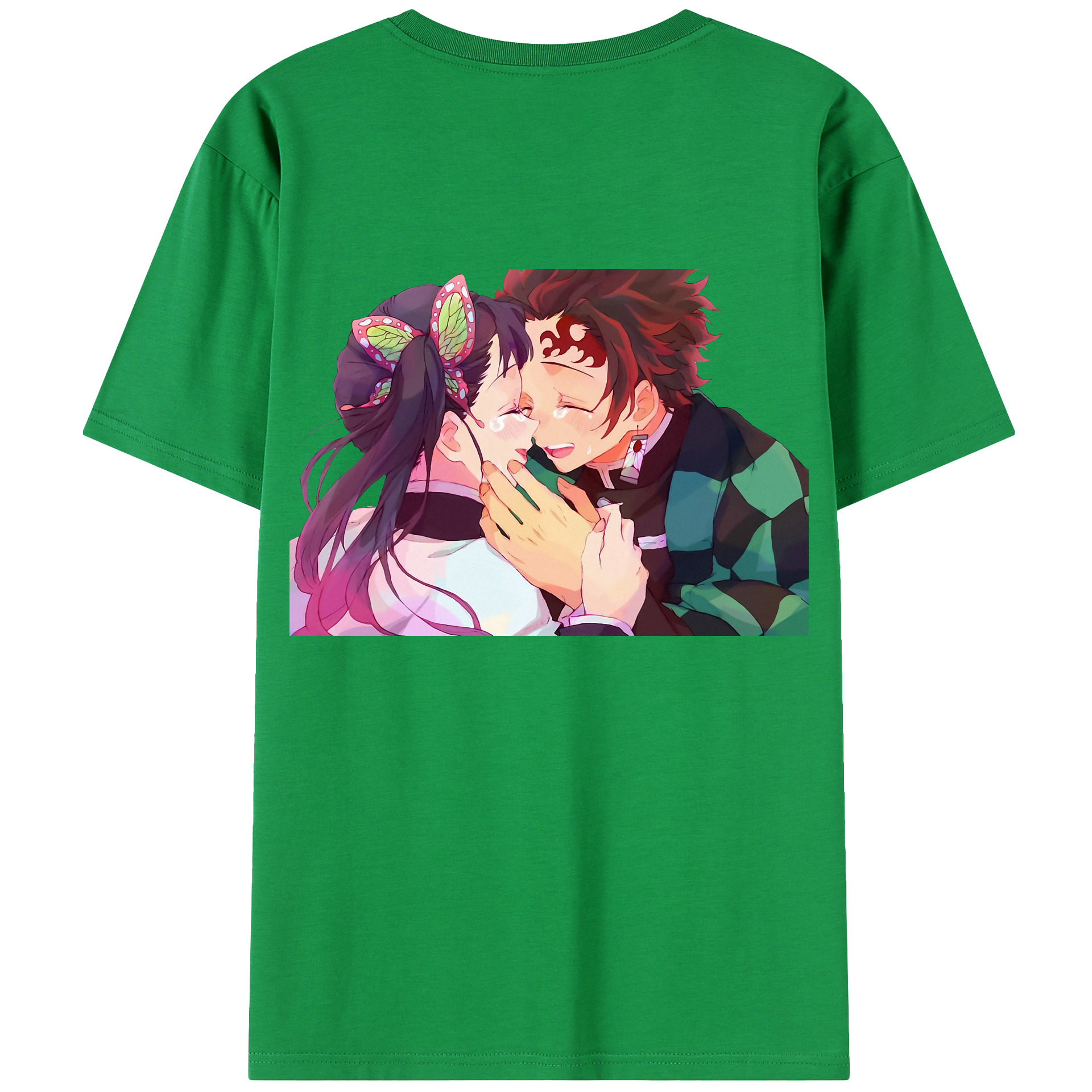（画像用） 鬼滅の刃 竈門 炭治郎／かまど たんじろう Kamado Tanjirou 綿100％半袖Tシャツ（背面プリント）