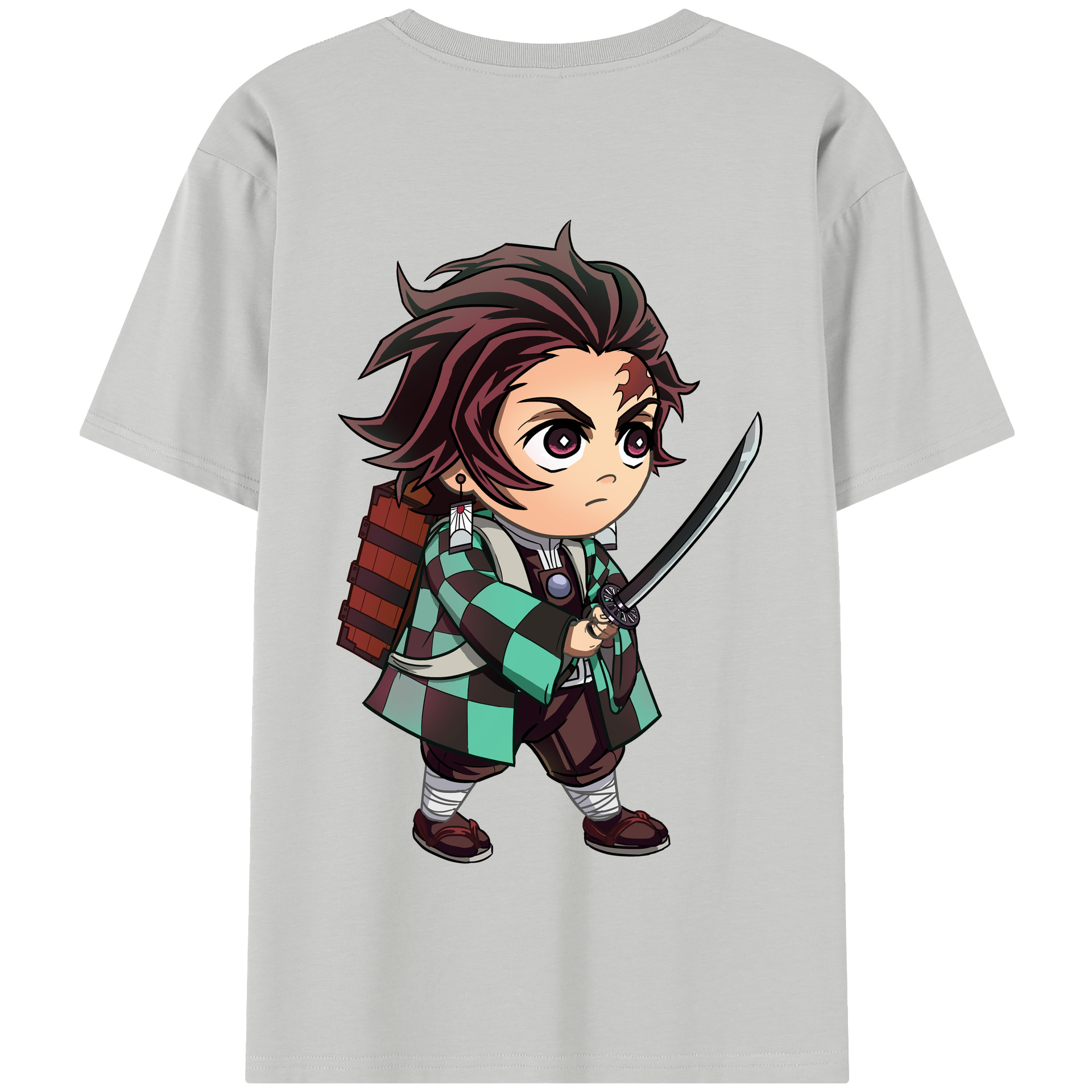 （画像用） 鬼滅の刃 竈門 炭治郎／かまど たんじろう Kamado Tanjirou 綿100％半袖Tシャツ（背面プリント）