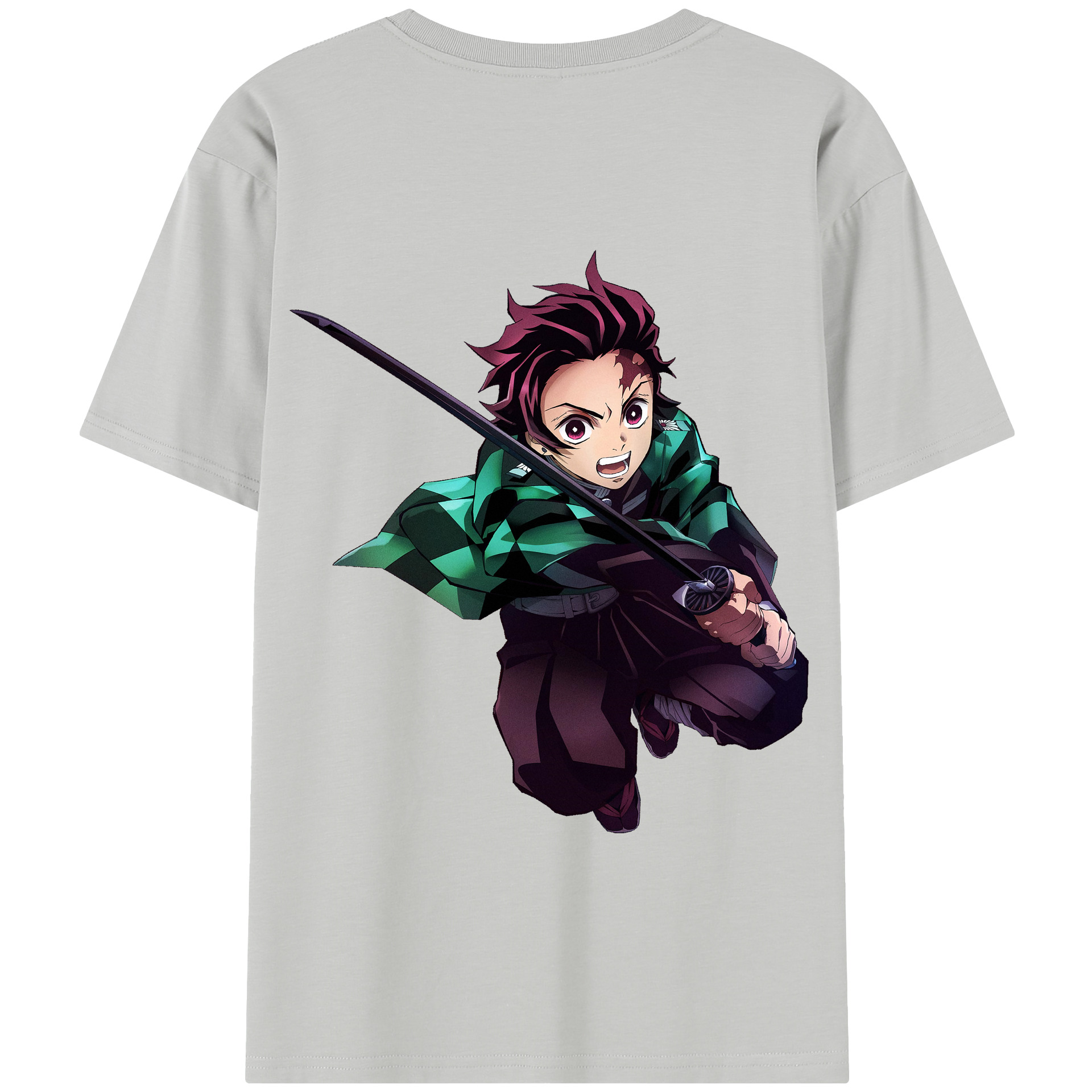 （画像用） 鬼滅の刃 竈門 炭治郎／かまど たんじろう Kamado Tanjirou 綿100％半袖Tシャツ（背面プリント）