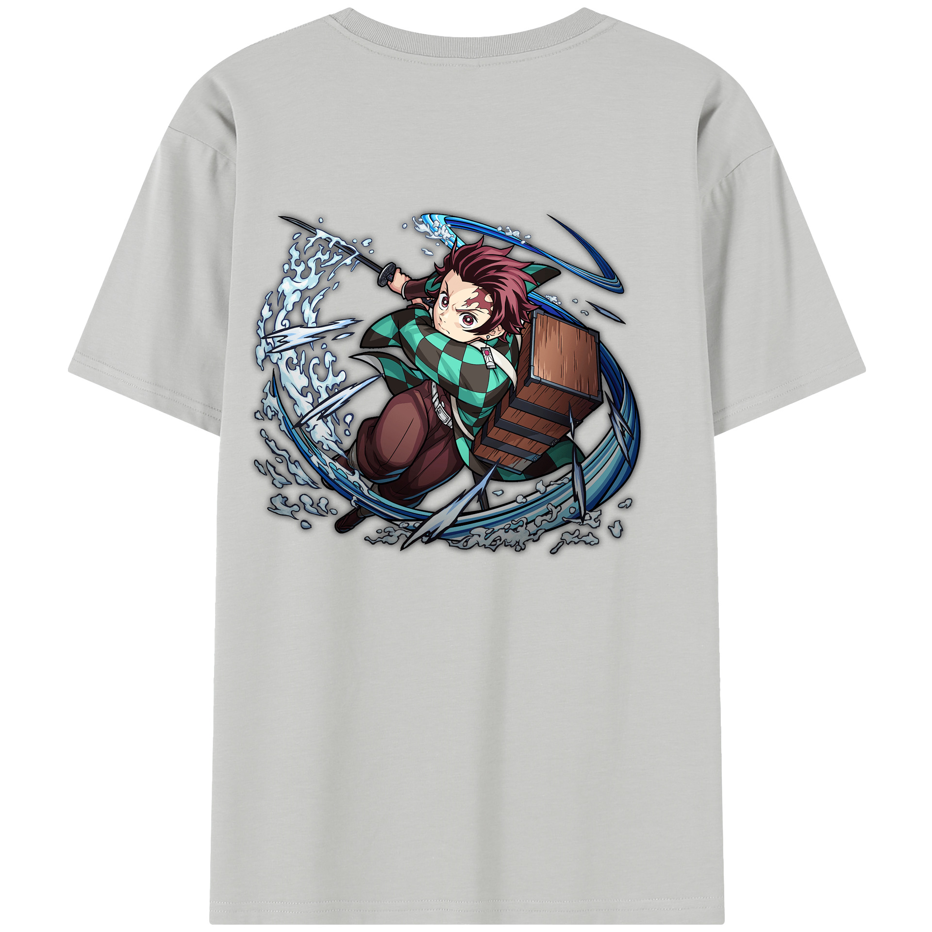 （画像用） 鬼滅の刃 竈門 炭治郎／かまど たんじろう Kamado Tanjirou 綿100％半袖Tシャツ（背面プリント）