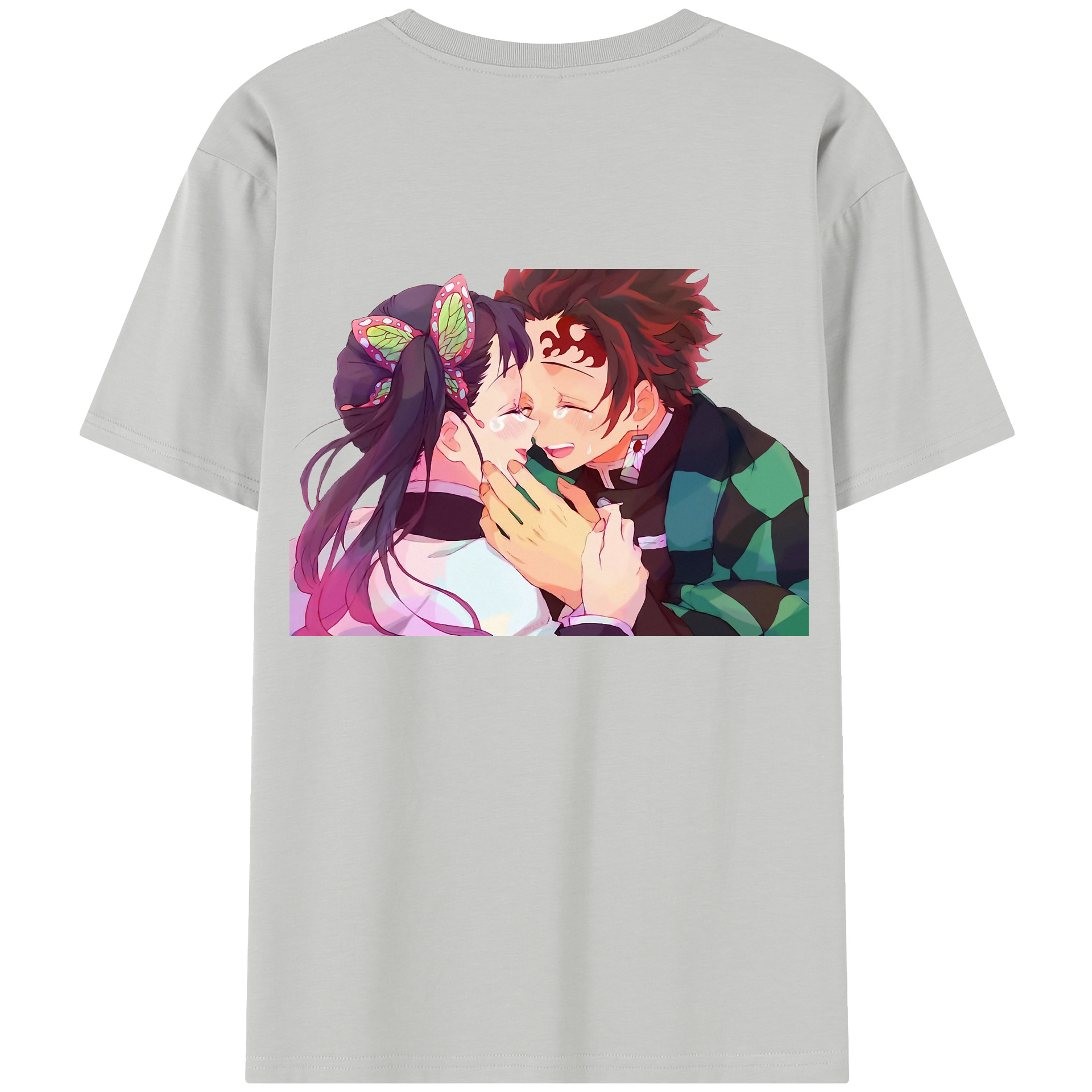 （画像用） 鬼滅の刃 竈門 炭治郎／かまど たんじろう Kamado Tanjirou 綿100％半袖Tシャツ（背面プリント）
