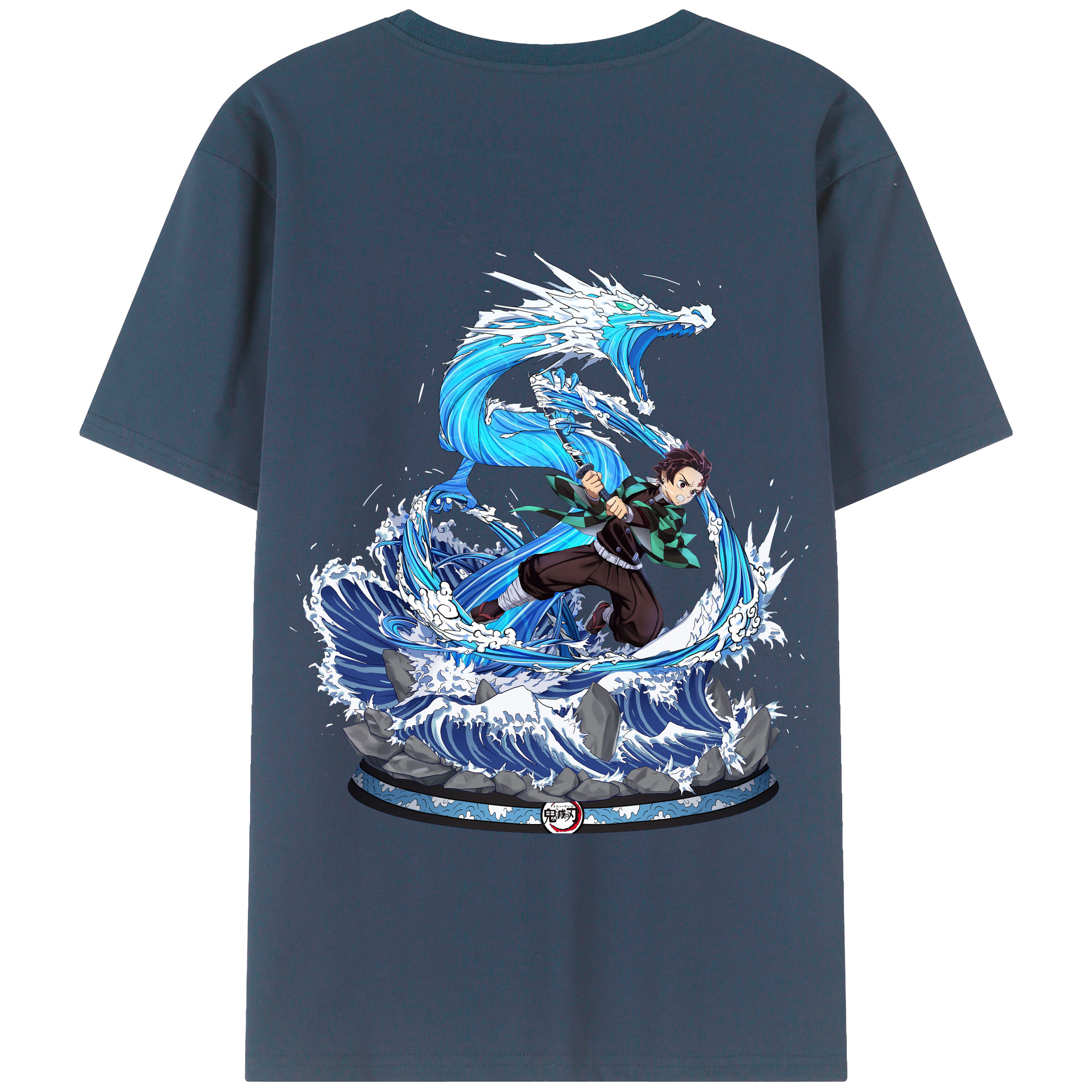 （画像用） 鬼滅の刃 竈門 炭治郎／かまど たんじろう Kamado Tanjirou 綿100％半袖Tシャツ（背面プリント）