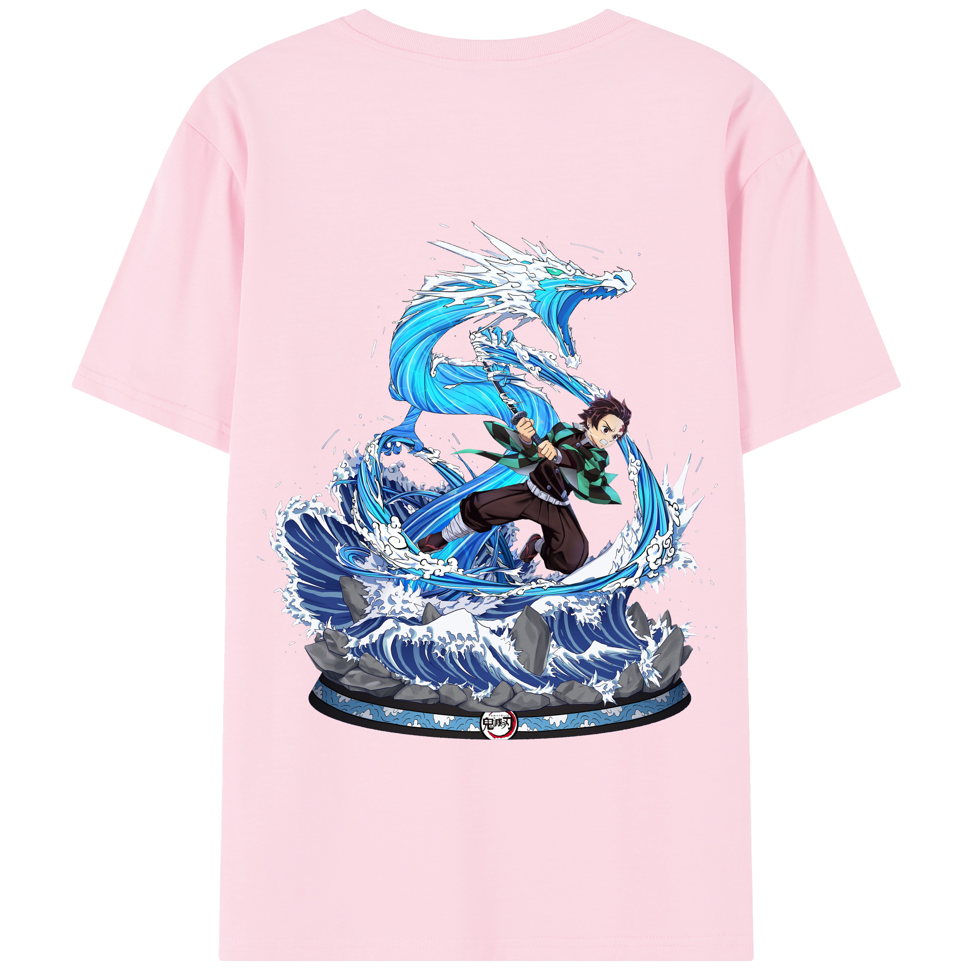 （画像用） 鬼滅の刃 竈門 炭治郎／かまど たんじろう Kamado Tanjirou 綿100％半袖Tシャツ（背面プリント）