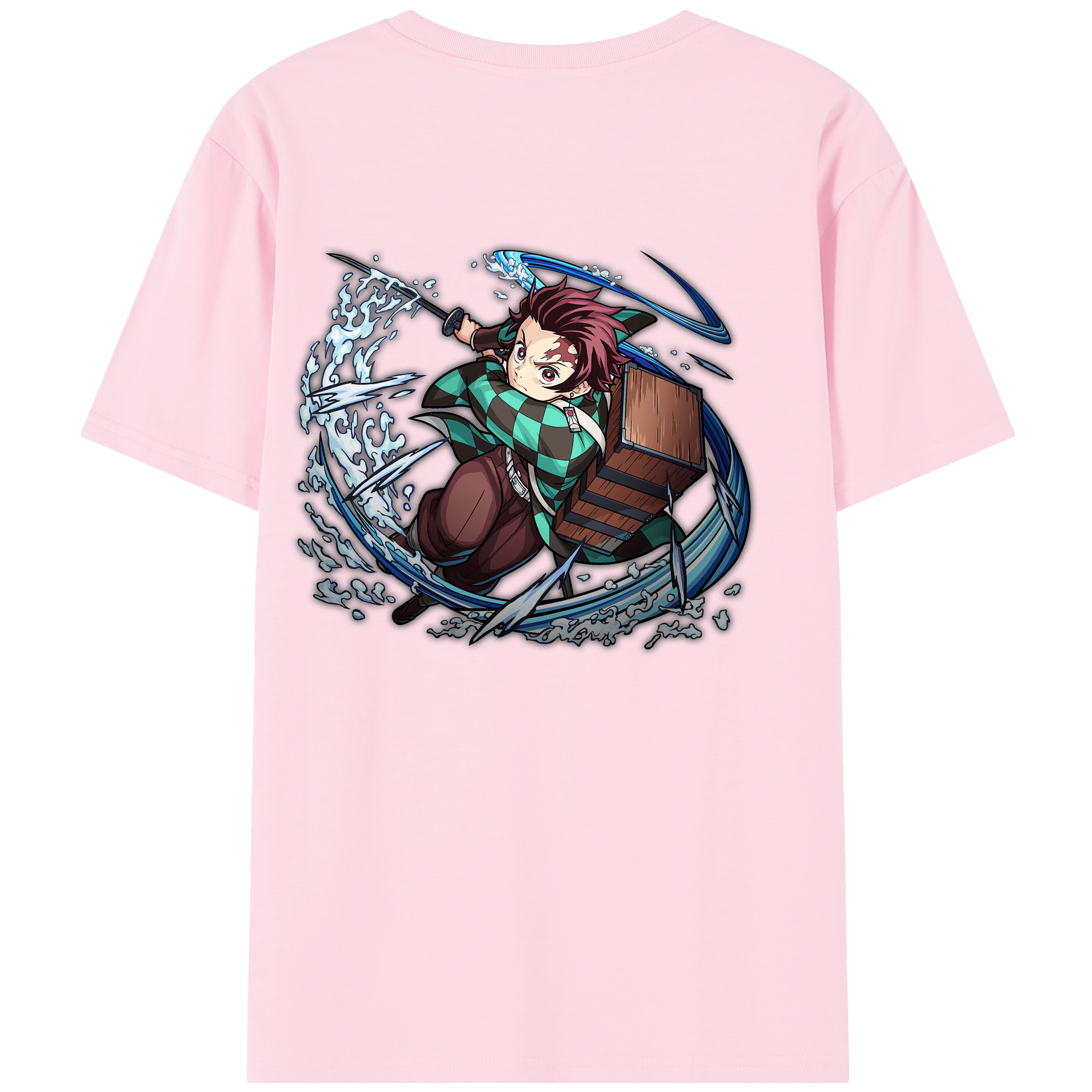 （画像用） 鬼滅の刃 竈門 炭治郎／かまど たんじろう Kamado Tanjirou 綿100％半袖Tシャツ（背面プリント）