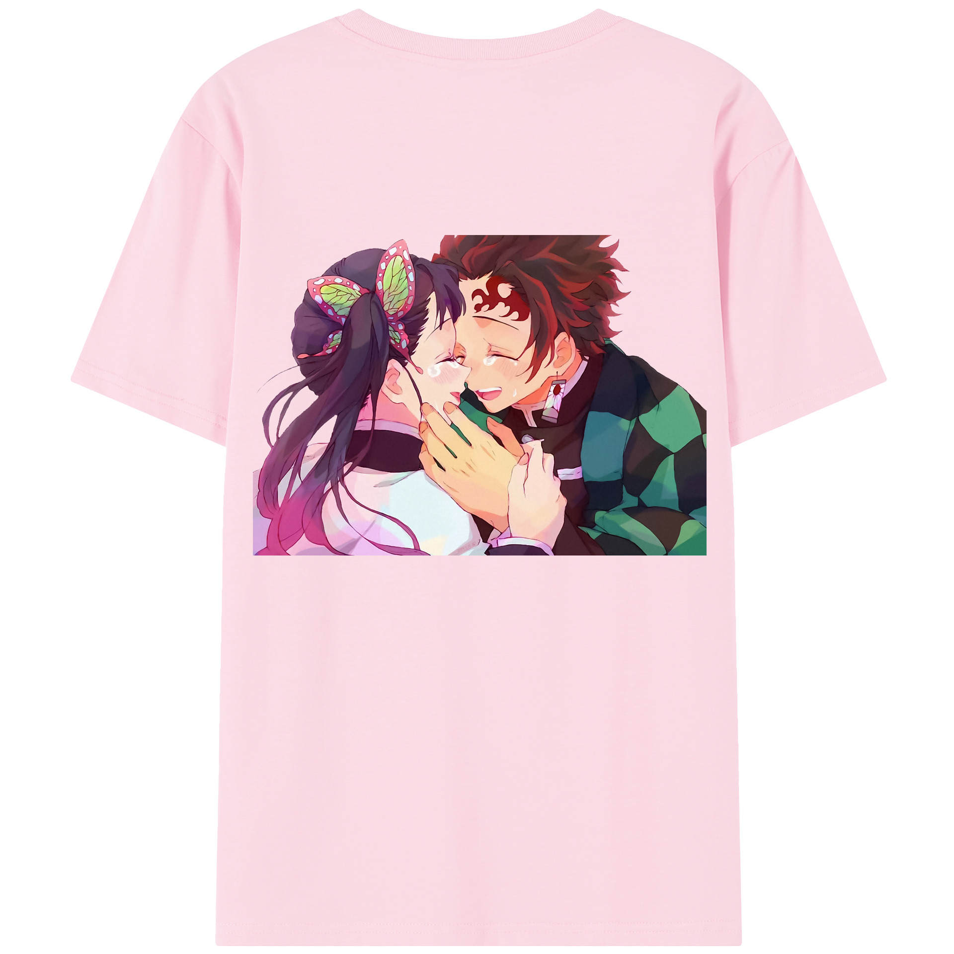 （画像用） 鬼滅の刃 竈門 炭治郎／かまど たんじろう Kamado Tanjirou 綿100％半袖Tシャツ（背面プリント）