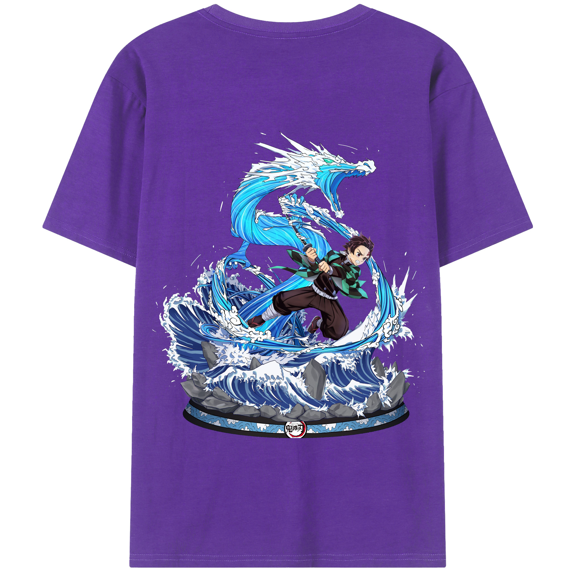 （画像用） 鬼滅の刃 竈門 炭治郎／かまど たんじろう Kamado Tanjirou 綿100％半袖Tシャツ（背面プリント）
