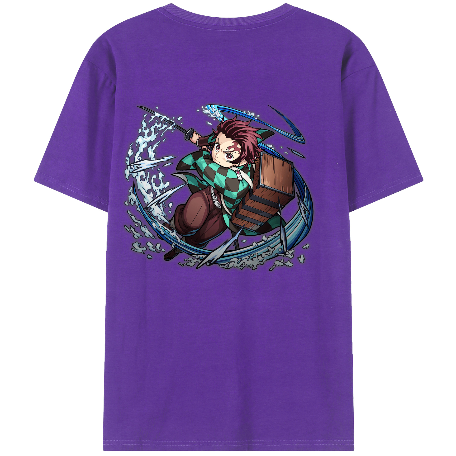 （画像用） 鬼滅の刃 竈門 炭治郎／かまど たんじろう Kamado Tanjirou 綿100％半袖Tシャツ（背面プリント）