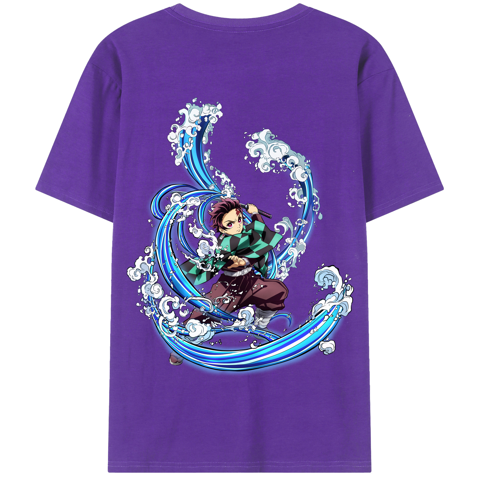 （画像用） 鬼滅の刃 竈門 炭治郎／かまど たんじろう Kamado Tanjirou 綿100％半袖Tシャツ（背面プリント）