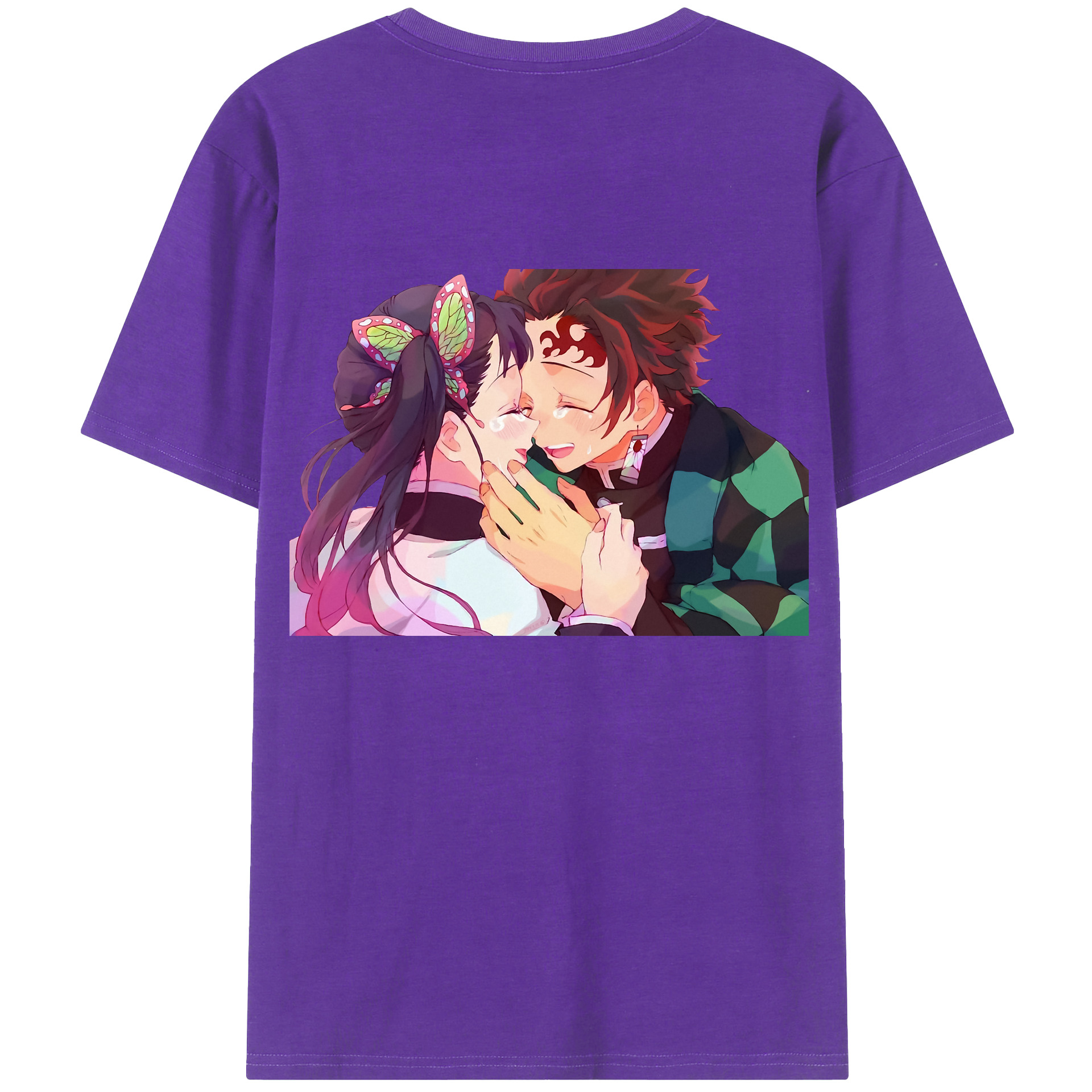 （画像用） 鬼滅の刃 竈門 炭治郎／かまど たんじろう Kamado Tanjirou 綿100％半袖Tシャツ（背面プリント）