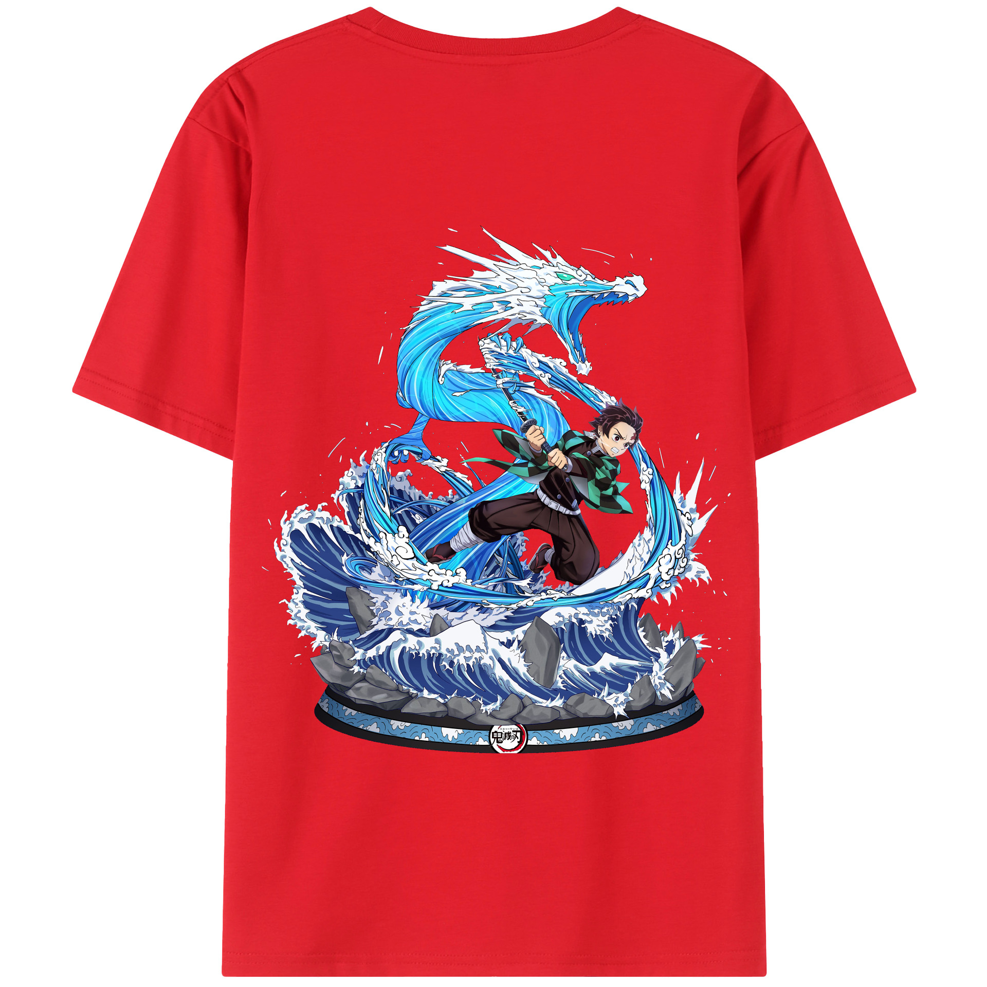 （画像用） 鬼滅の刃 竈門 炭治郎／かまど たんじろう Kamado Tanjirou 綿100％半袖Tシャツ（背面プリント）