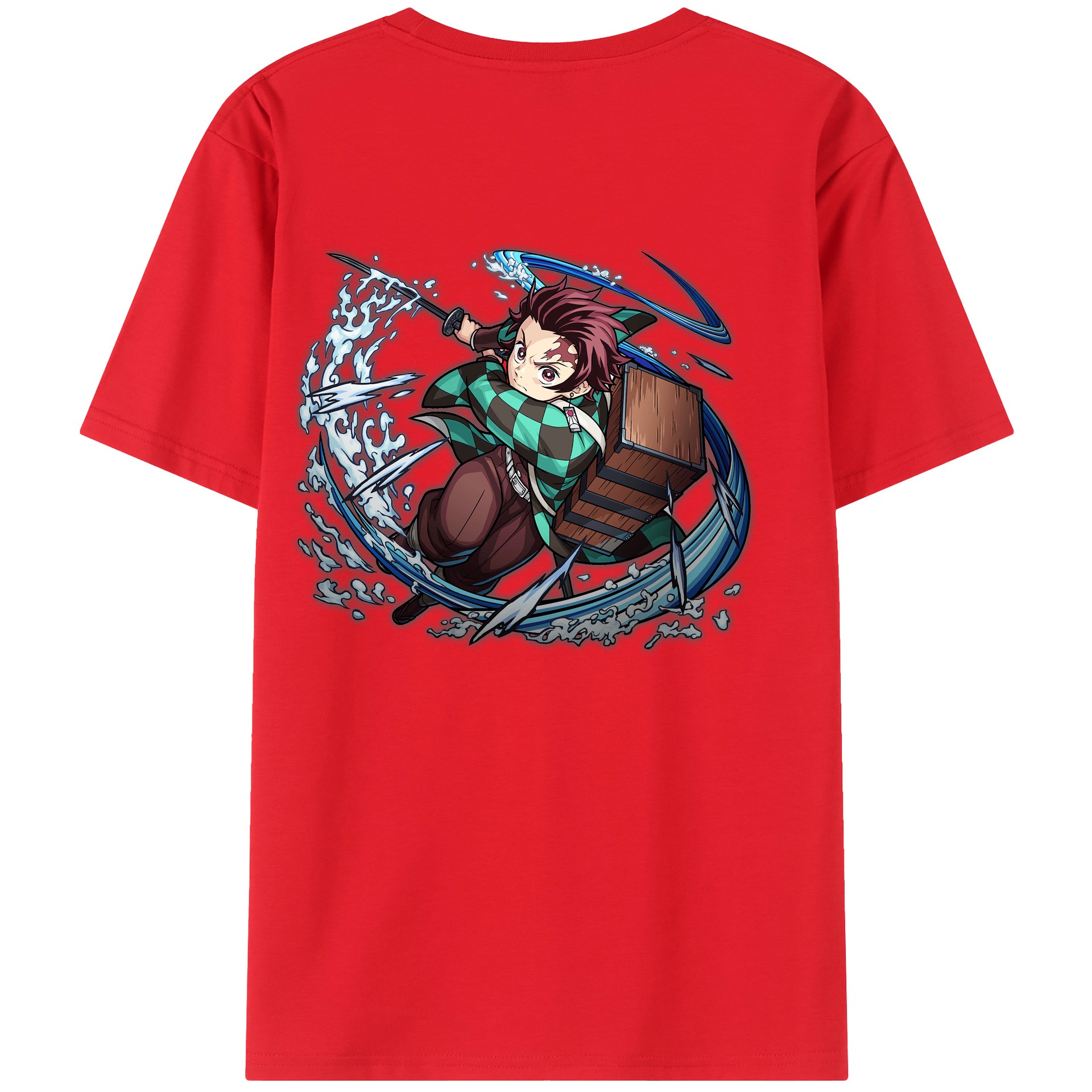（画像用） 鬼滅の刃 竈門 炭治郎／かまど たんじろう Kamado Tanjirou 綿100％半袖Tシャツ（背面プリント）