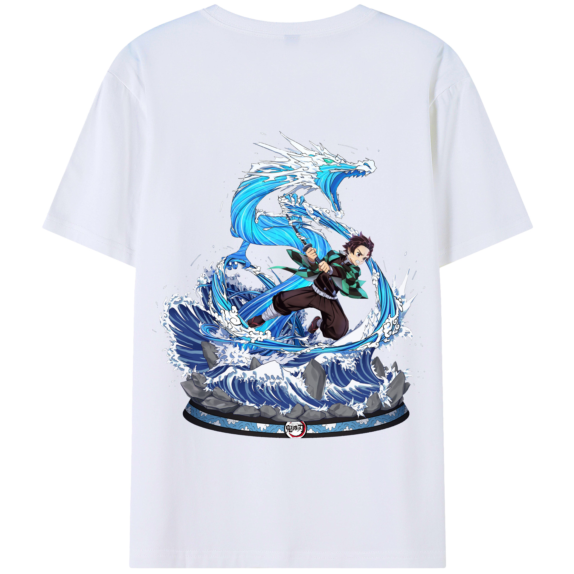 （画像用） 鬼滅の刃 竈門 炭治郎／かまど たんじろう Kamado Tanjirou 綿100％半袖Tシャツ（背面プリント）