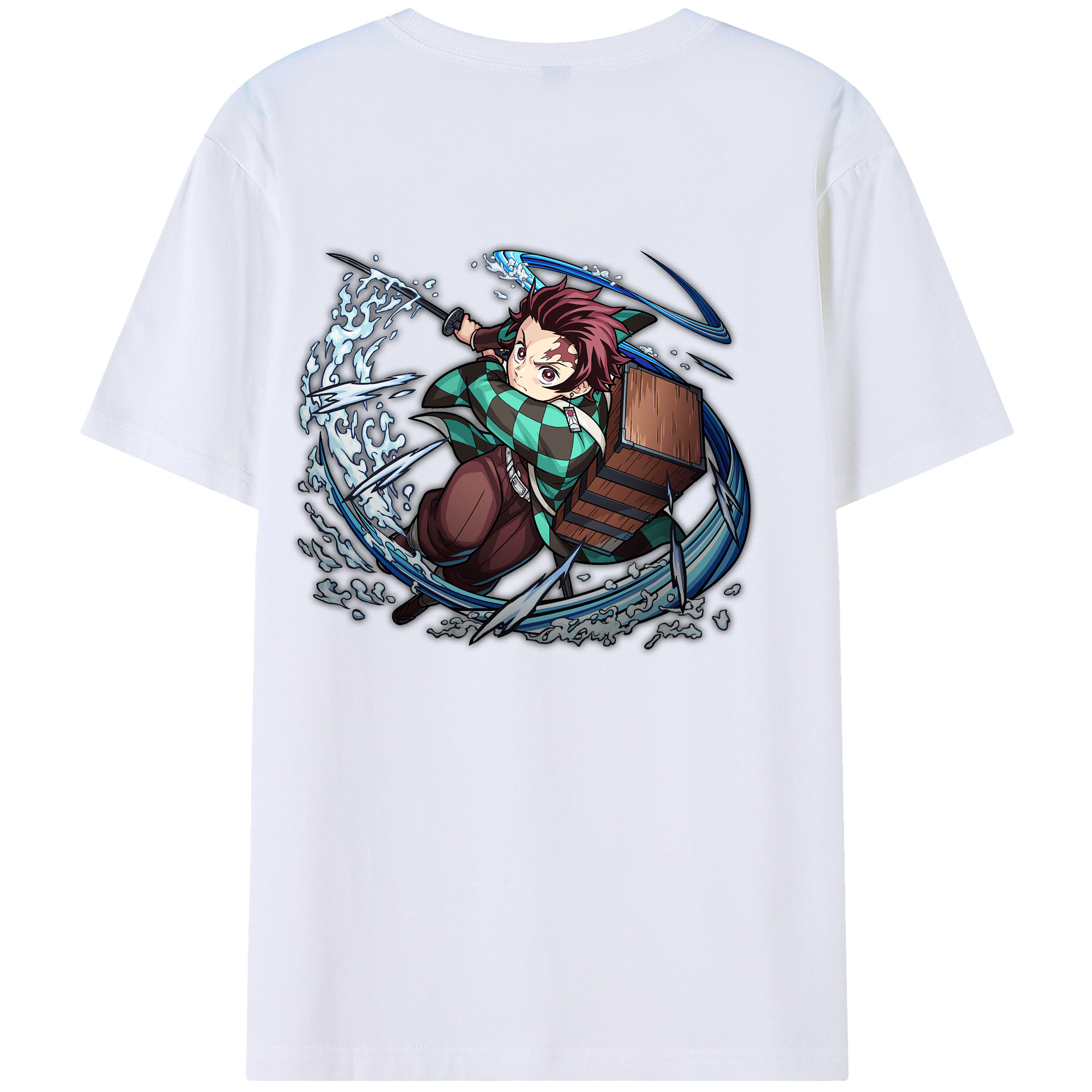 （画像用） 鬼滅の刃 竈門 炭治郎／かまど たんじろう Kamado Tanjirou 綿100％半袖Tシャツ（背面プリント）