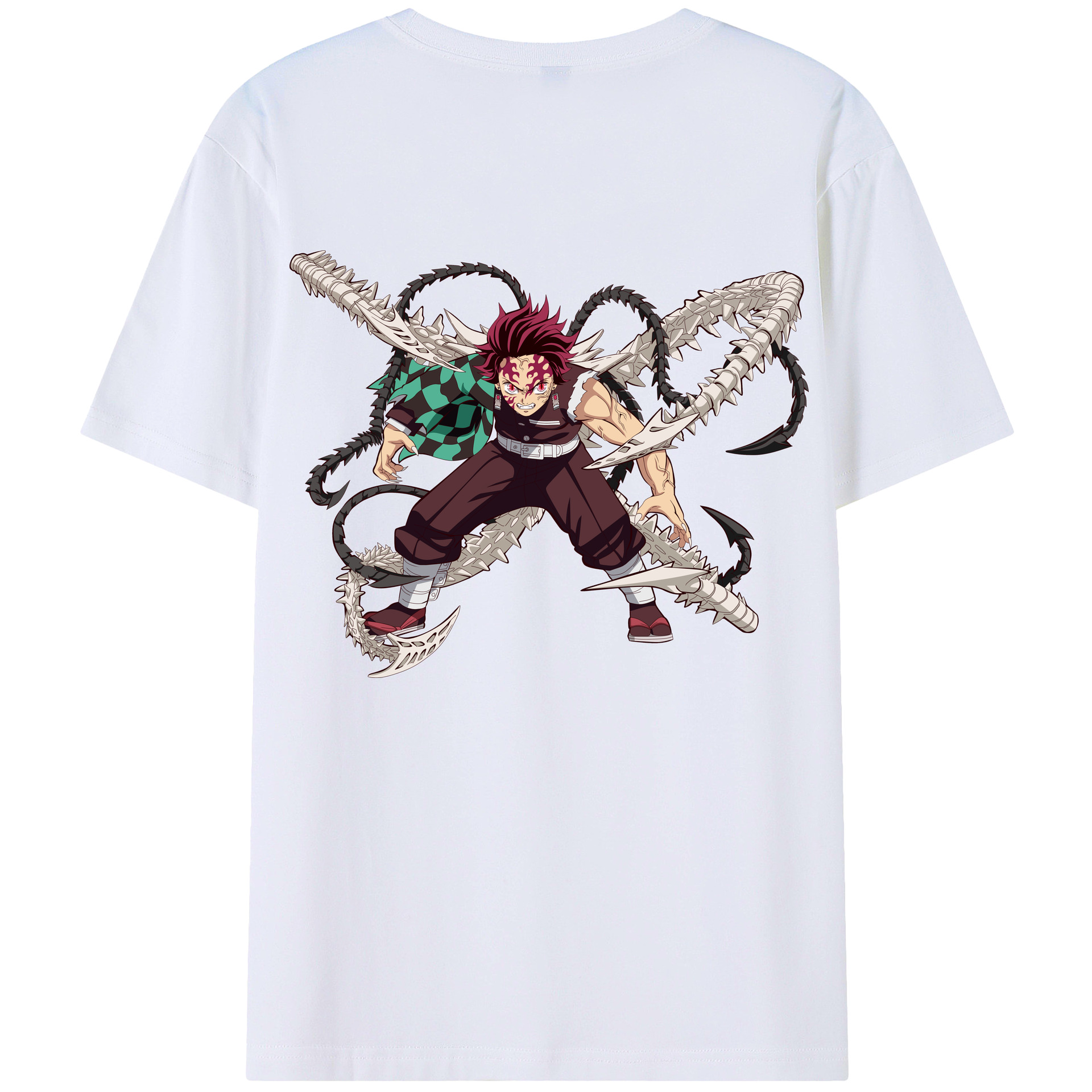 （画像用） 鬼滅の刃 竈門 炭治郎／かまど たんじろう Kamado Tanjirou 綿100％半袖Tシャツ（背面プリント）