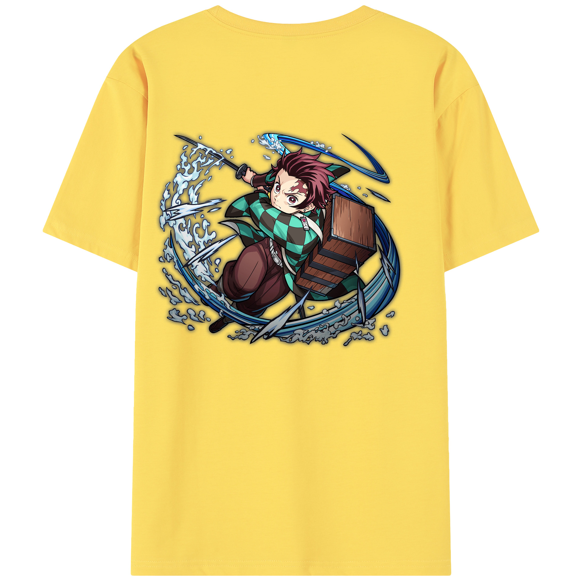 （画像用） 鬼滅の刃 竈門 炭治郎／かまど たんじろう Kamado Tanjirou 綿100％半袖Tシャツ（背面プリント）