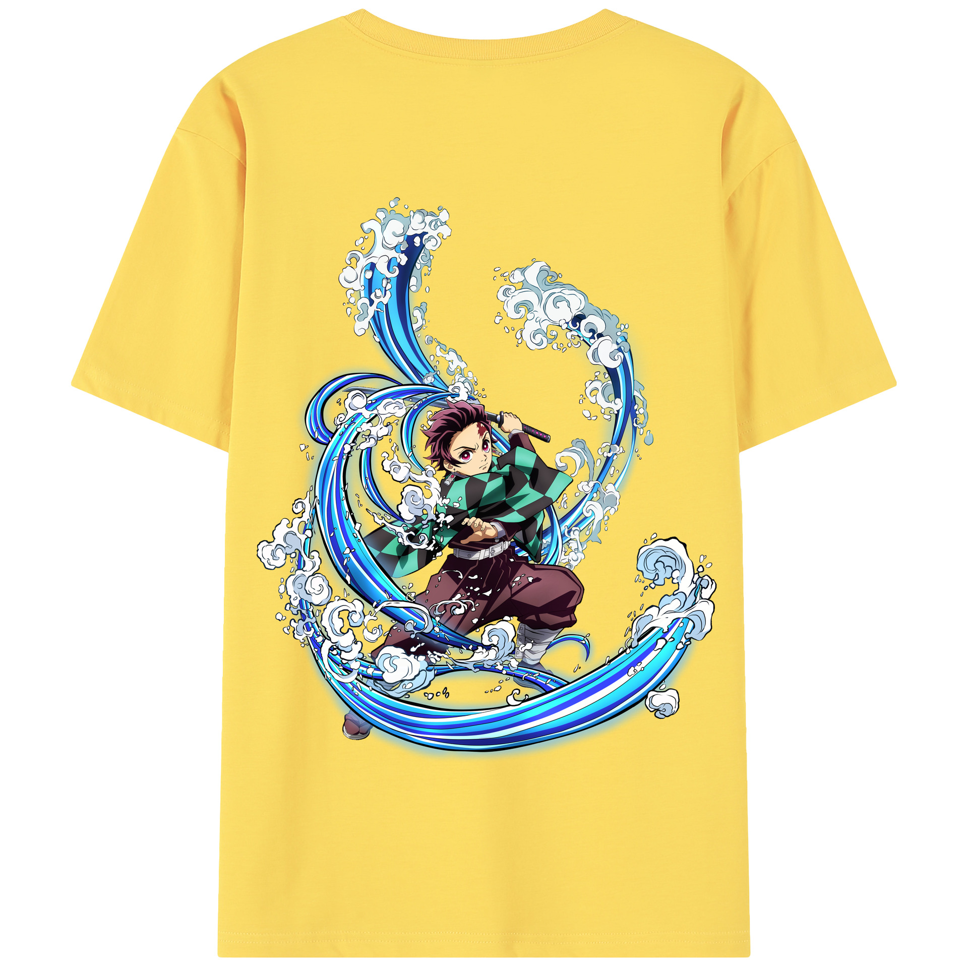（画像用） 鬼滅の刃 竈門 炭治郎／かまど たんじろう Kamado Tanjirou 綿100％半袖Tシャツ（背面プリント）