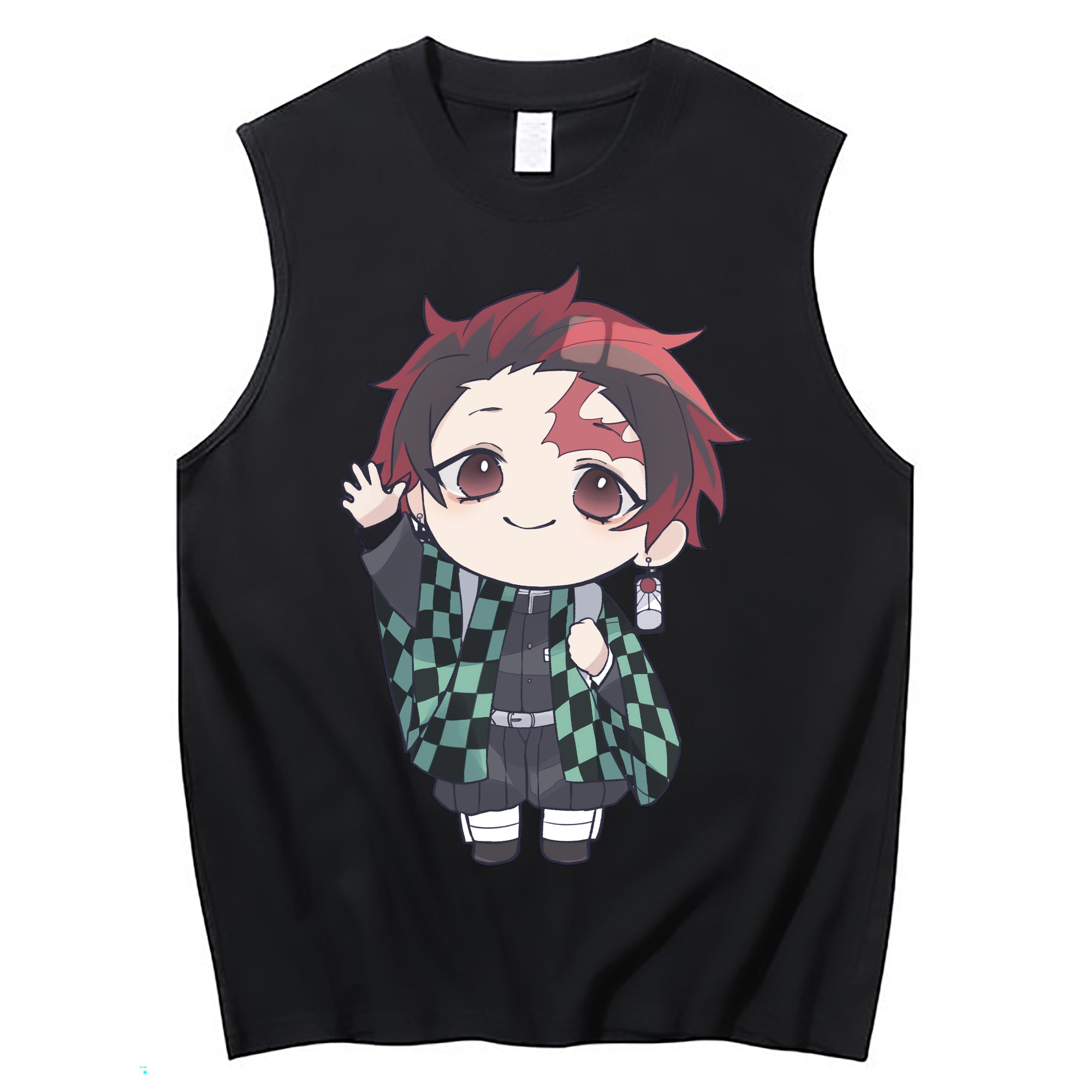 （画像用） 鬼滅の刃 竈門 炭治郎／かまど たんじろう Kamado Tanjirou コットン100％タンクトップ（フロントプリント）