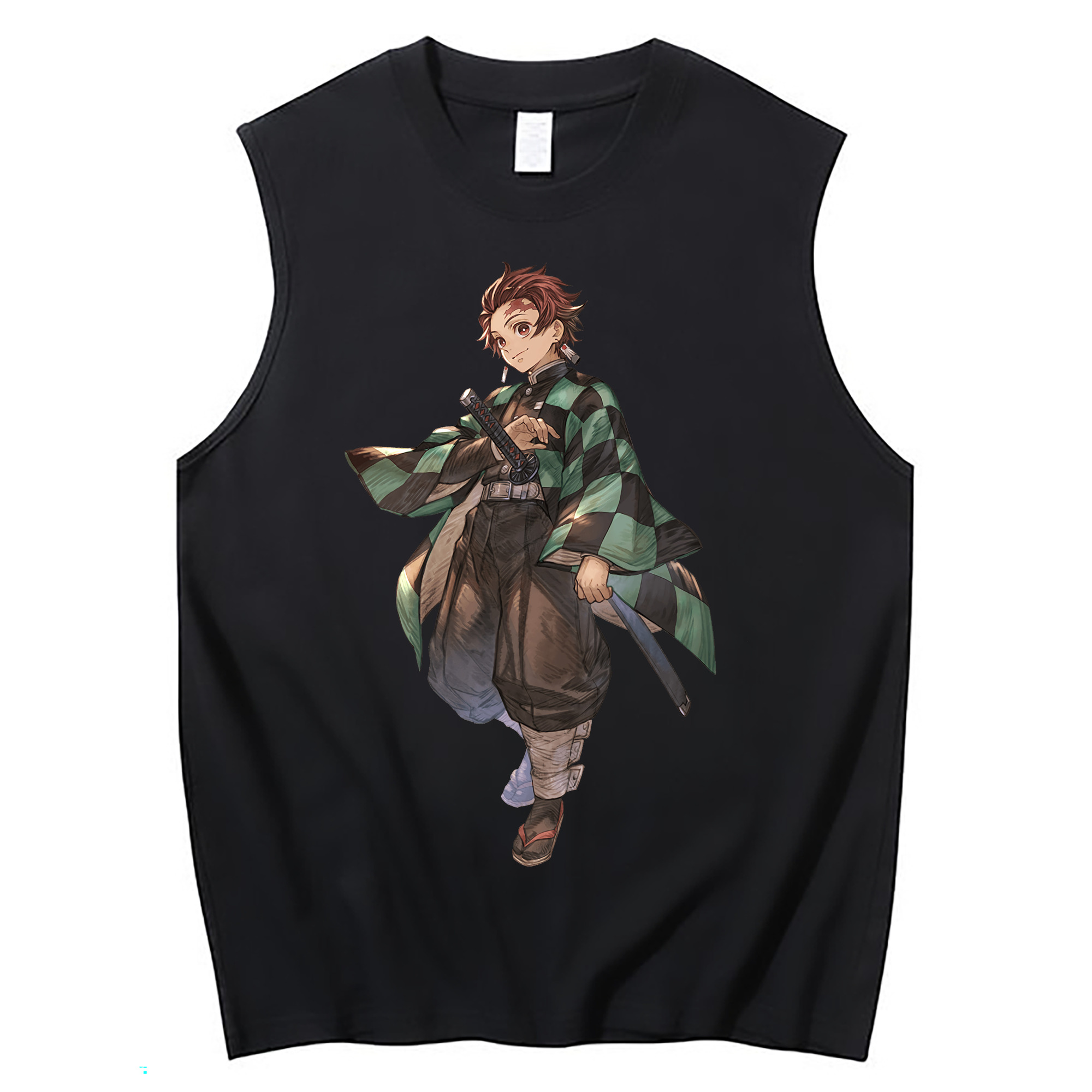 （画像用） 鬼滅の刃 竈門 炭治郎／かまど たんじろう Kamado Tanjirou コットン100％タンクトップ（フロントプリント）