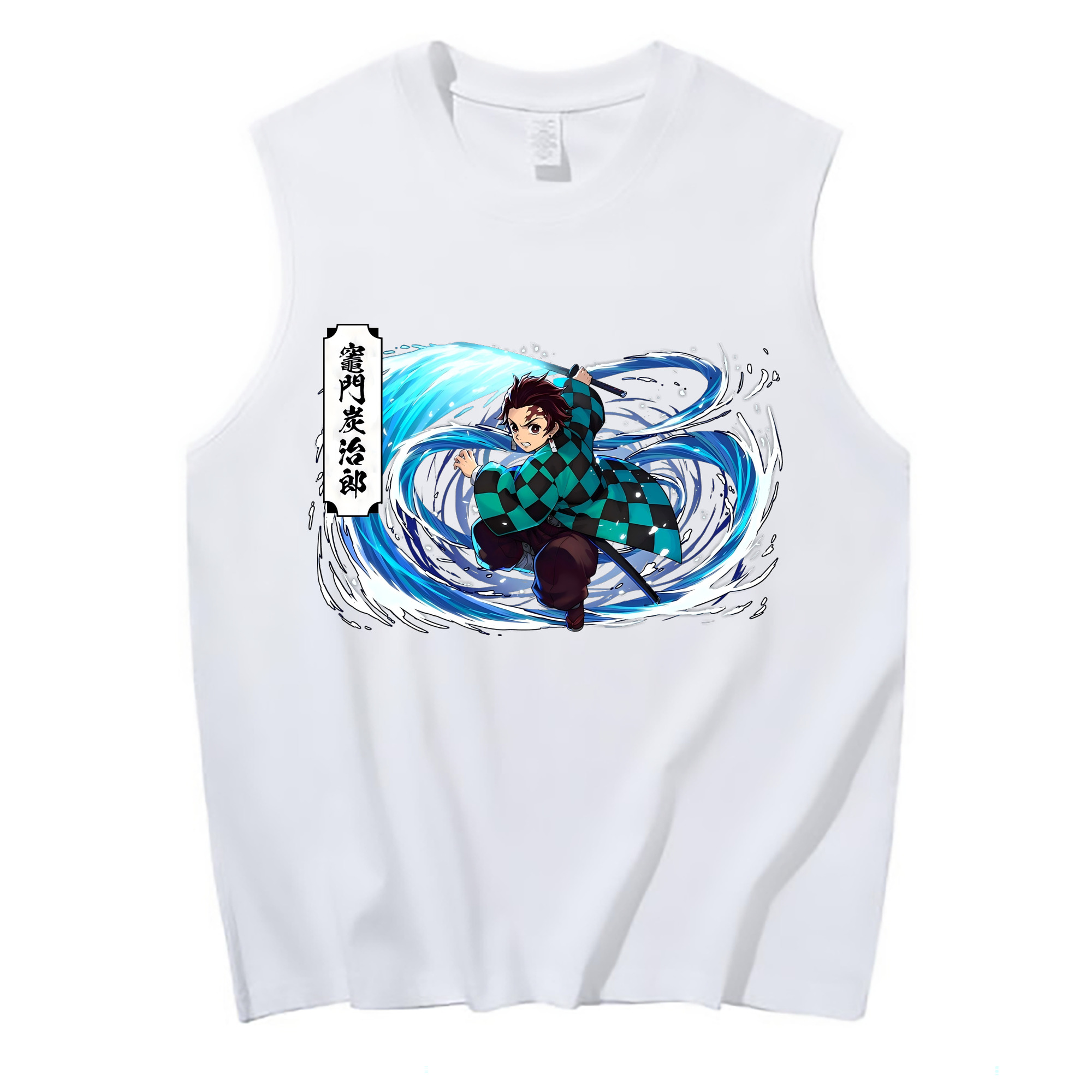 （画像用） 鬼滅の刃 竈門 炭治郎／かまど たんじろう Kamado Tanjirou コットン100％タンクトップ（フロントプリント）