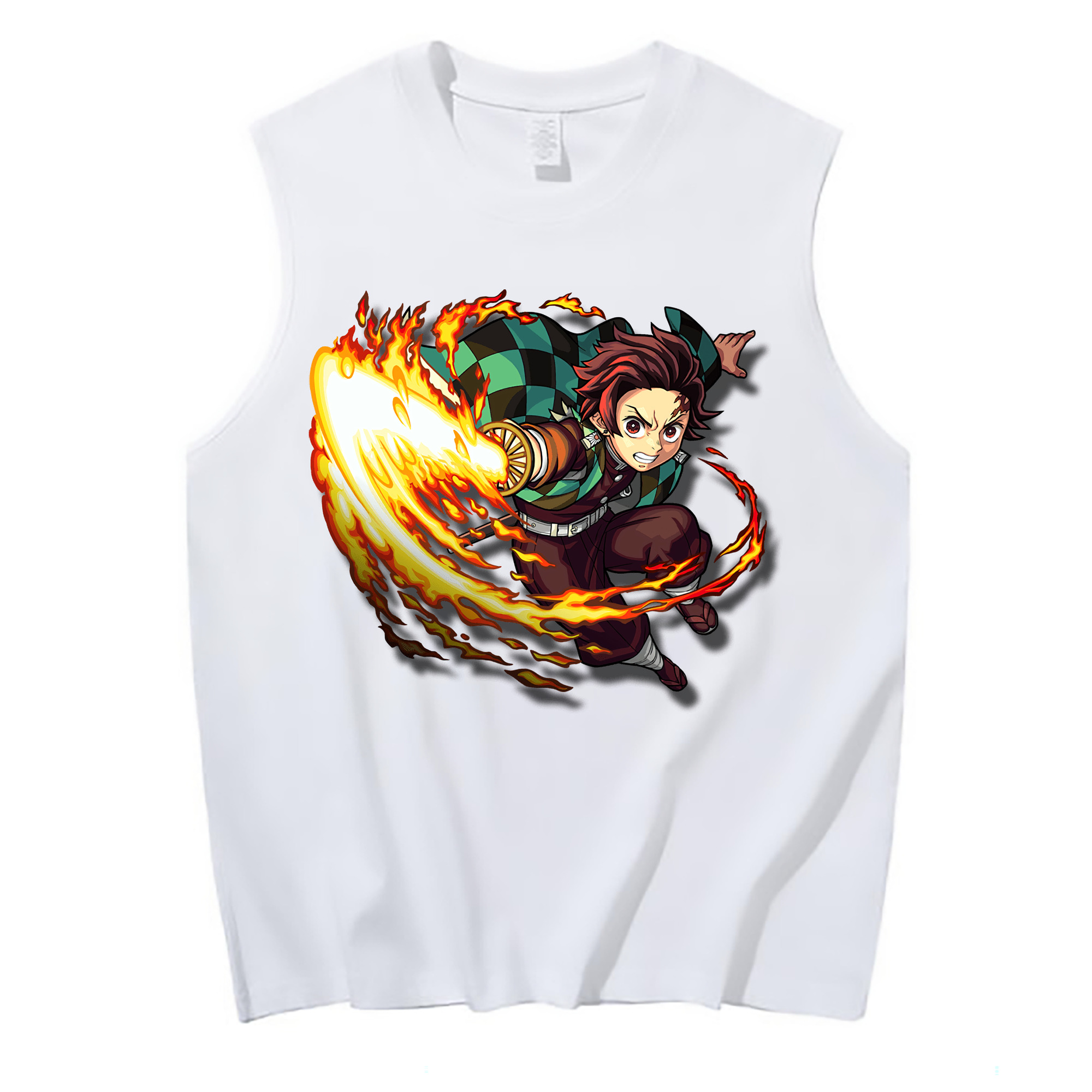 （画像用） 鬼滅の刃 竈門 炭治郎／かまど たんじろう Kamado Tanjirou コットン100％タンクトップ（フロントプリント）