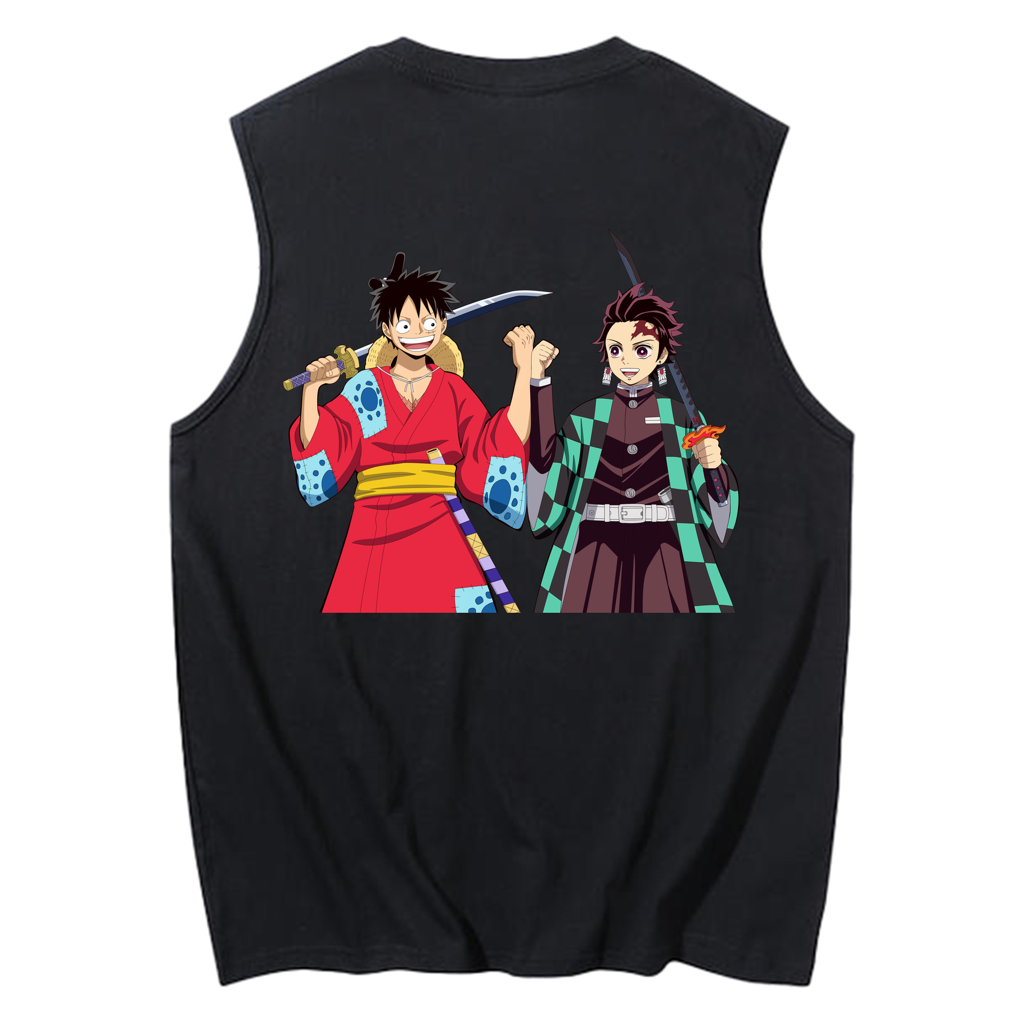 （画像用） 鬼滅の刃 竈門 炭治郎／かまど たんじろう Kamado Tanjirou コットン100％タンクトップ（背面プリント）