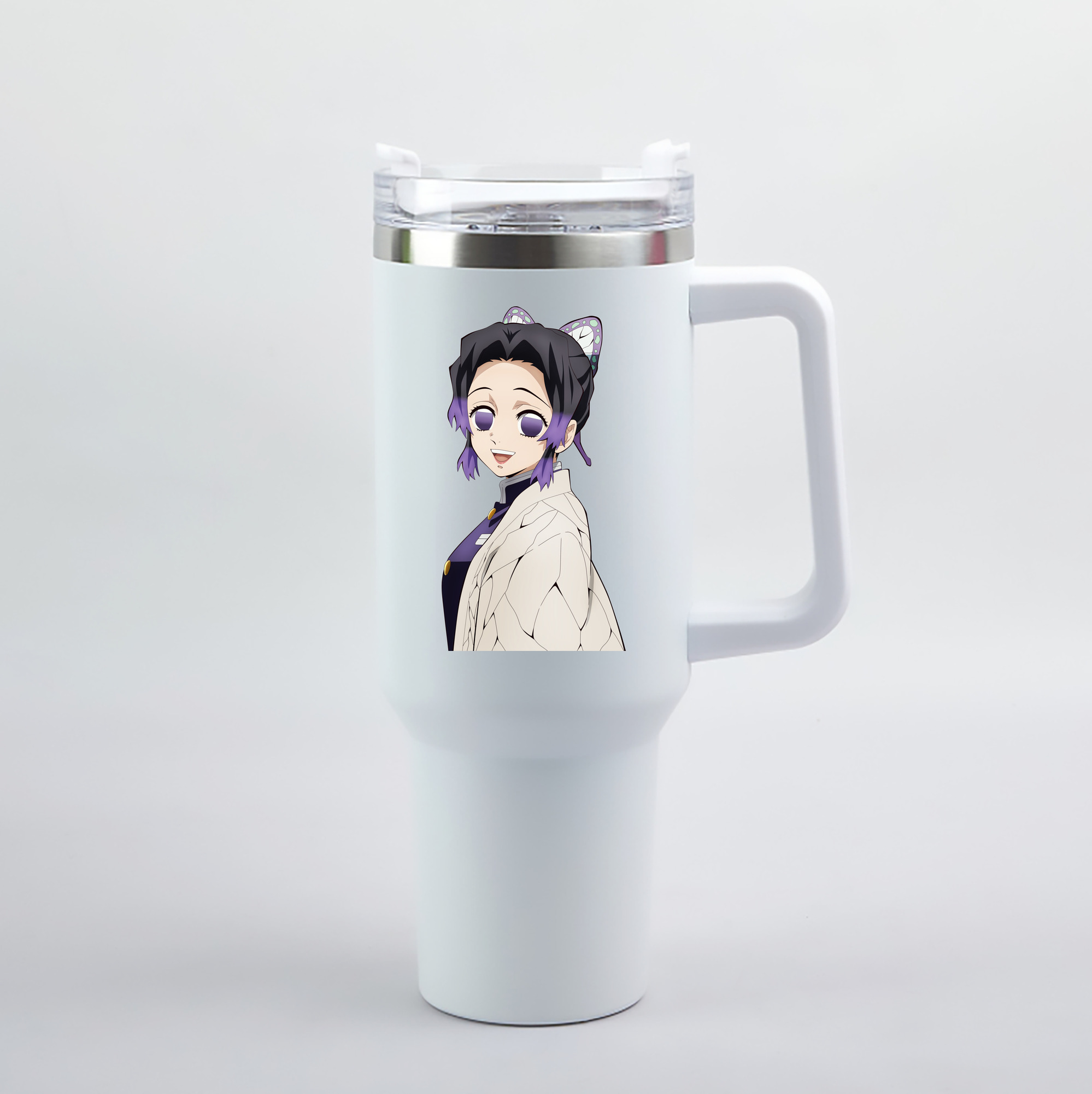 （画像用） 鬼滅の刃（きめつのやいば）蟲柱-胡蝶 しのぶ／こちょう しのぶ Kochou Shinobu 1200mL車用タンブラー（カラープリント）