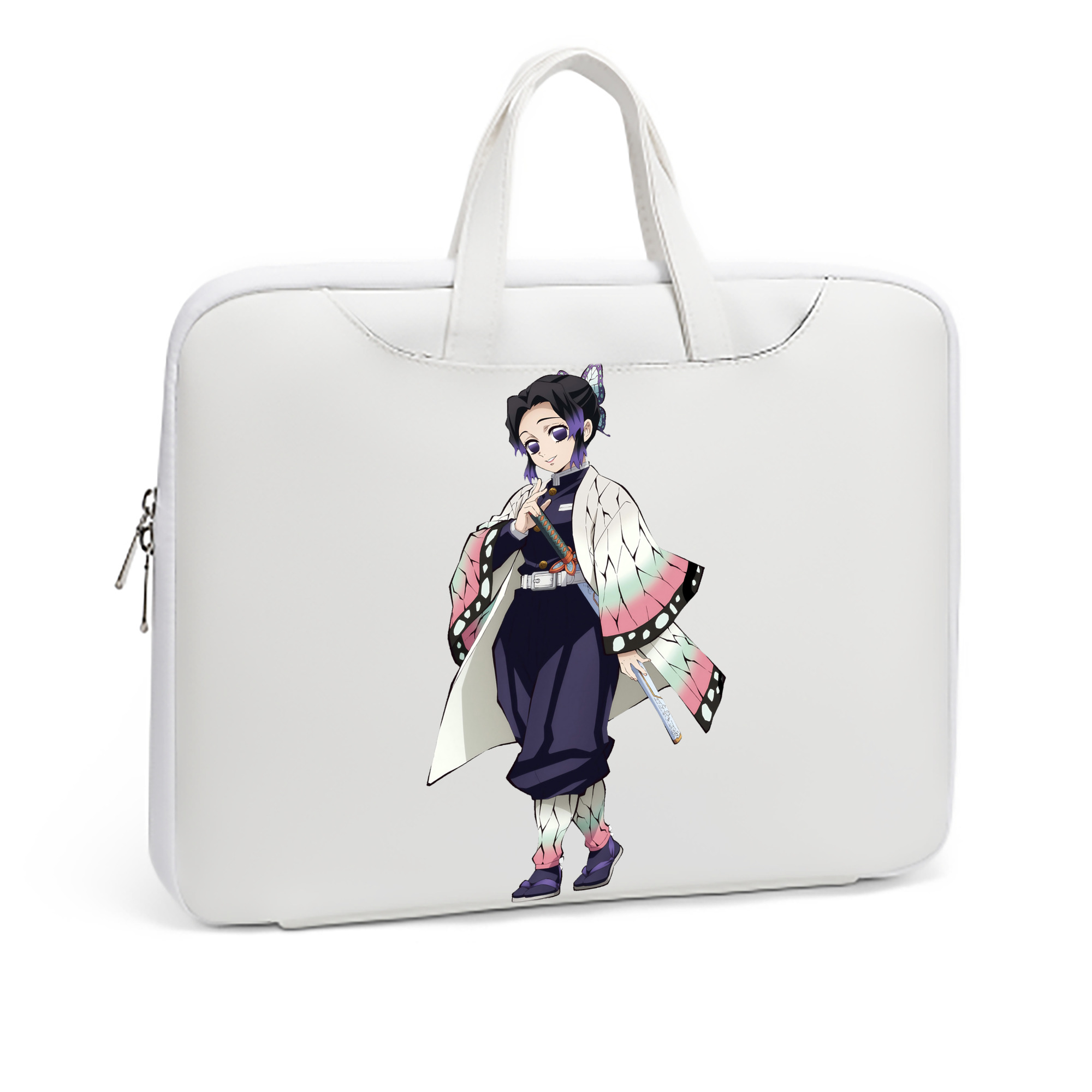 （画像用） 鬼滅の刃（きめつのやいば）蟲柱-胡蝶 しのぶ／こちょう しのぶ Kochou Shinobu レザーラップトップバッグ　ノートパソコンケース