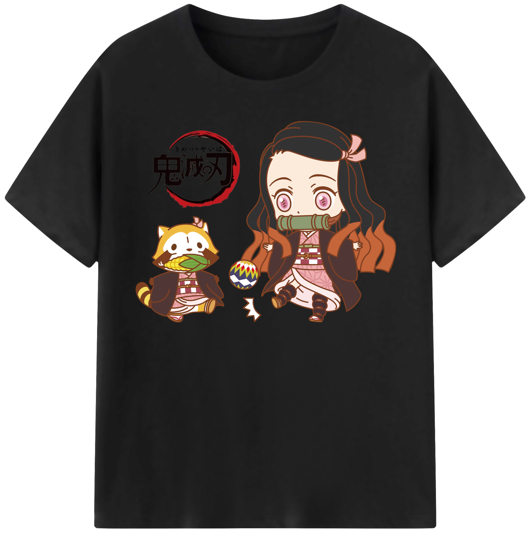 （画像用） 鬼滅の刃（きめつのやいば）竈門 禰󠄀豆子／かまど ねずこ Kamado Nezuko 綿100％半袖Tシャツ（フロントプリント）