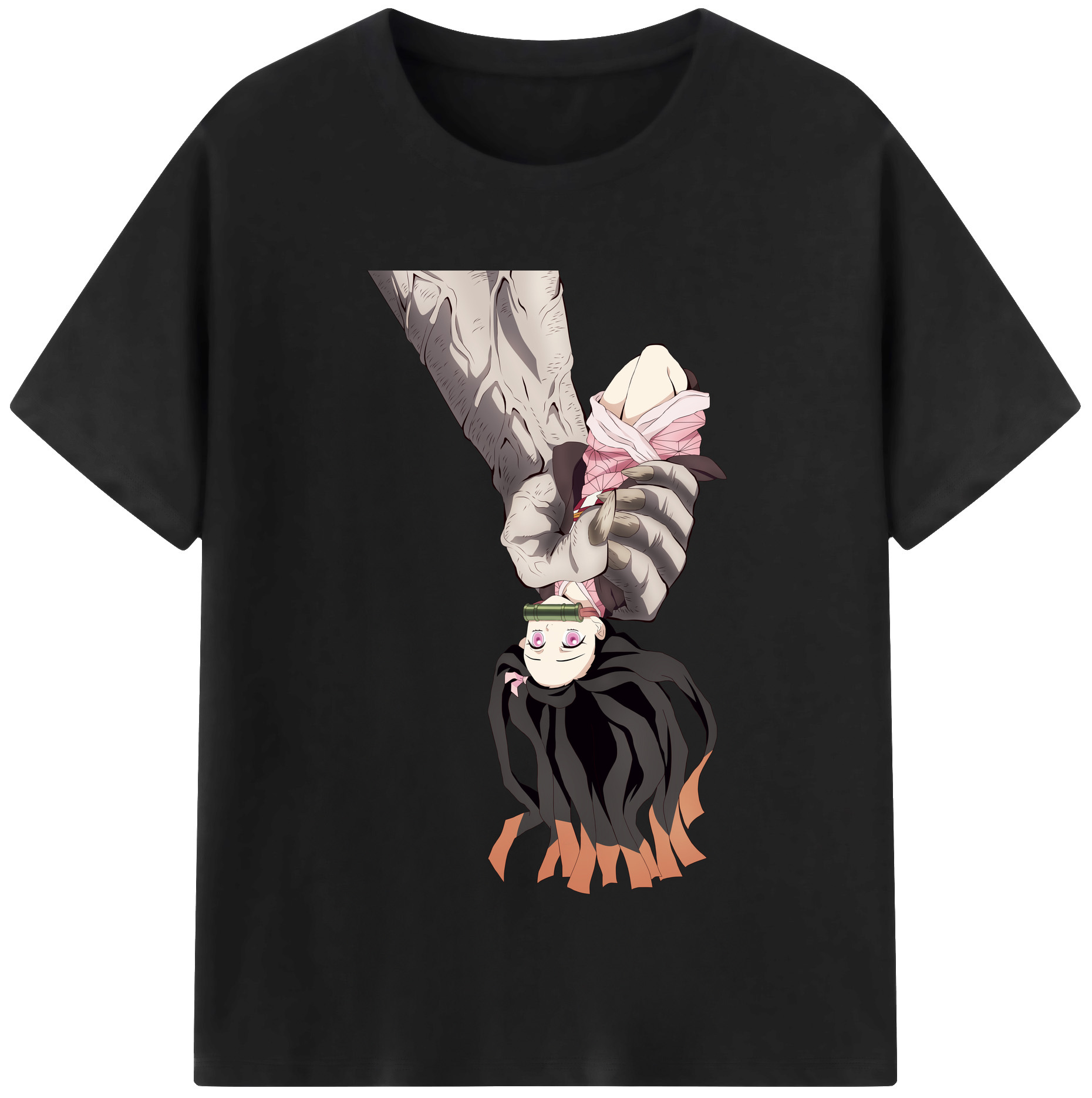 （画像用） 鬼滅の刃（きめつのやいば）竈門 禰󠄀豆子／かまど ねずこ Kamado Nezuko 綿100％半袖Tシャツ（フロントプリント）