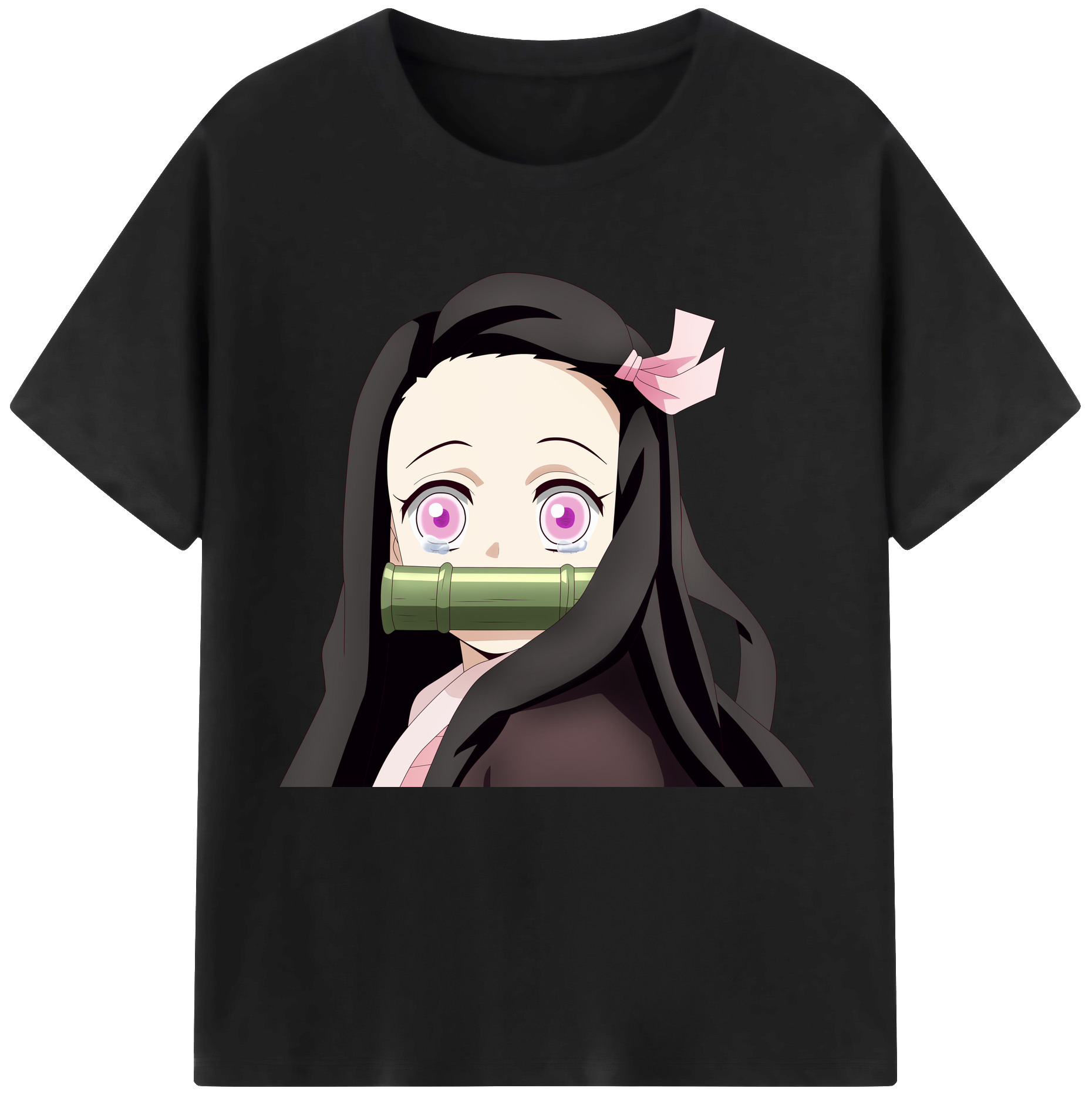 （画像用） 鬼滅の刃（きめつのやいば）竈門 禰󠄀豆子／かまど ねずこ Kamado Nezuko 綿100％半袖Tシャツ（フロントプリント）