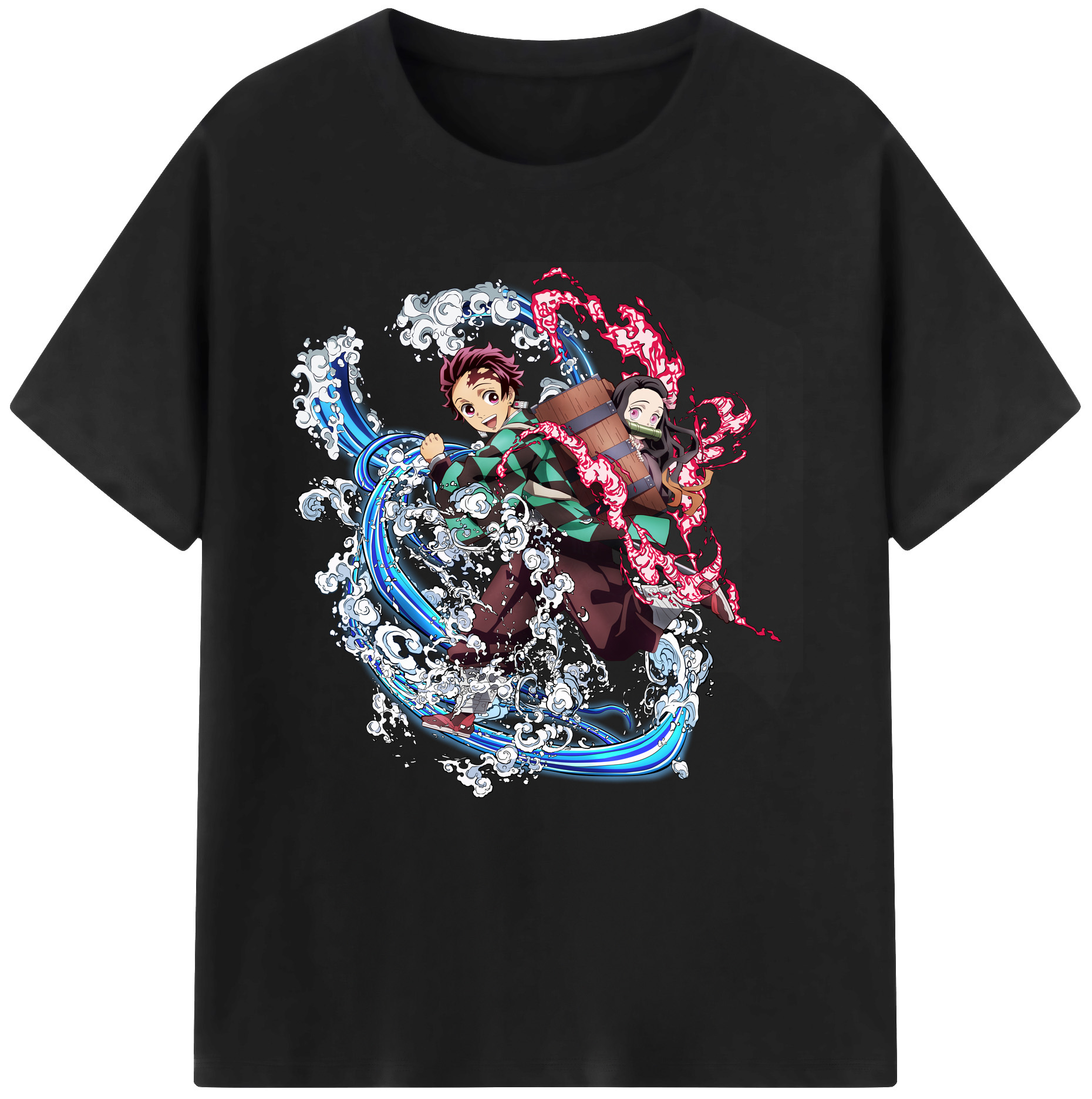 （画像用） 鬼滅の刃（きめつのやいば）竈門 禰󠄀豆子／かまど ねずこ Kamado Nezuko 綿100％半袖Tシャツ（フロントプリント）