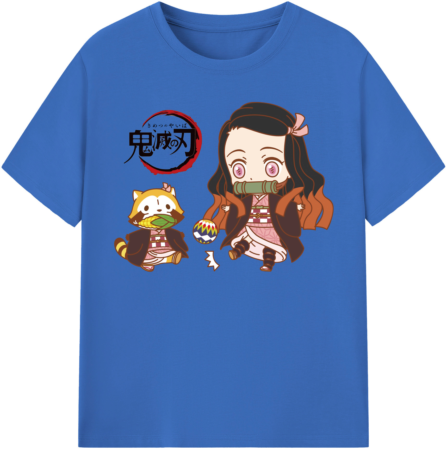 （画像用） 鬼滅の刃（きめつのやいば）竈門 禰󠄀豆子／かまど ねずこ Kamado Nezuko 綿100％半袖Tシャツ（フロントプリント）