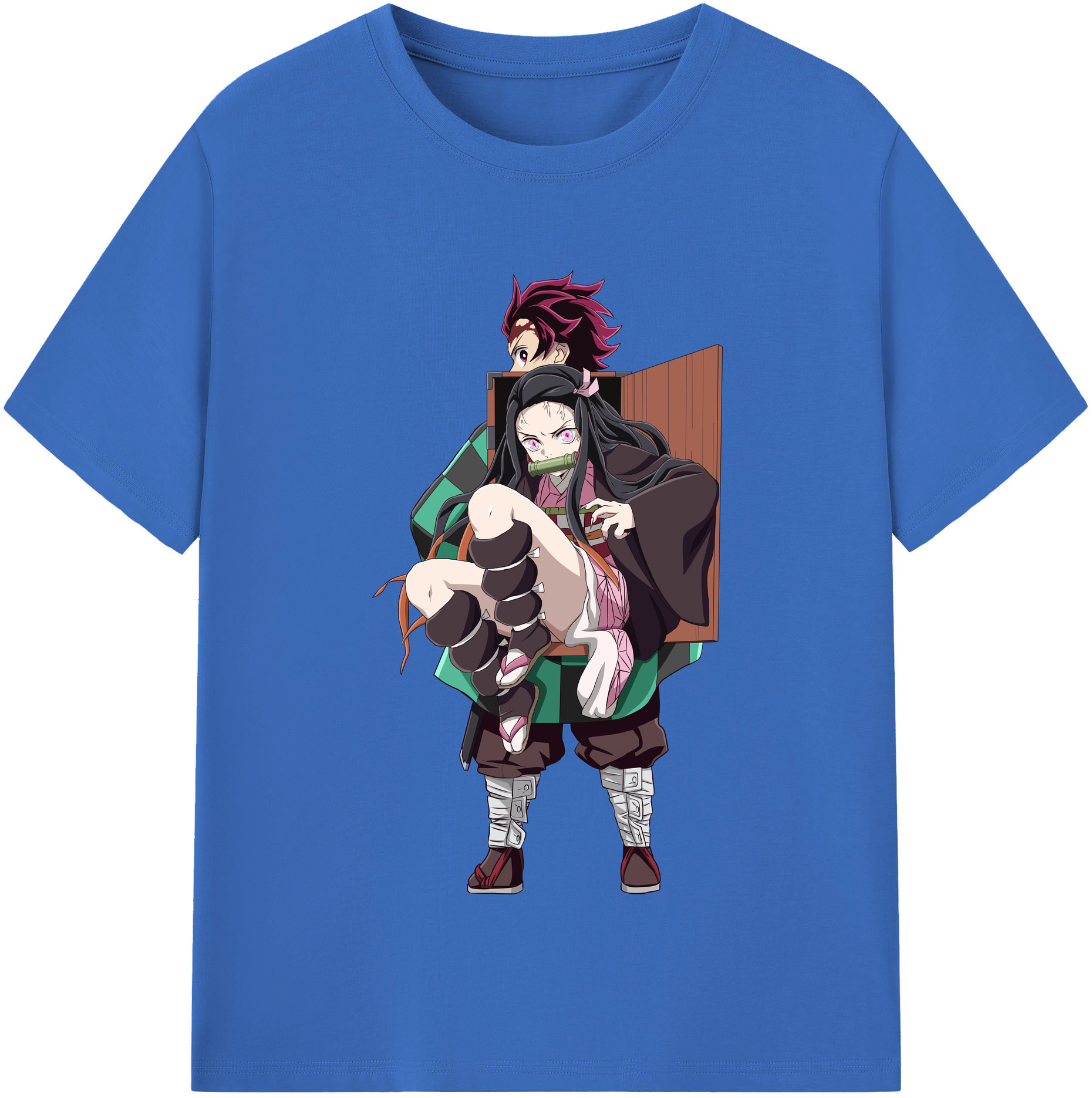 （画像用） 鬼滅の刃（きめつのやいば）竈門 禰󠄀豆子／かまど ねずこ Kamado Nezuko 綿100％半袖Tシャツ（フロントプリント）