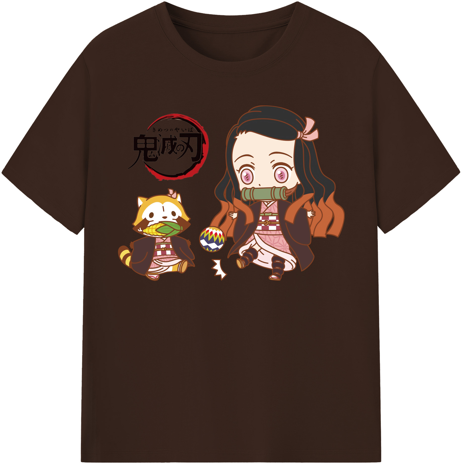 （画像用） 鬼滅の刃（きめつのやいば）竈門 禰󠄀豆子／かまど ねずこ Kamado Nezuko 綿100％半袖Tシャツ（フロントプリント）