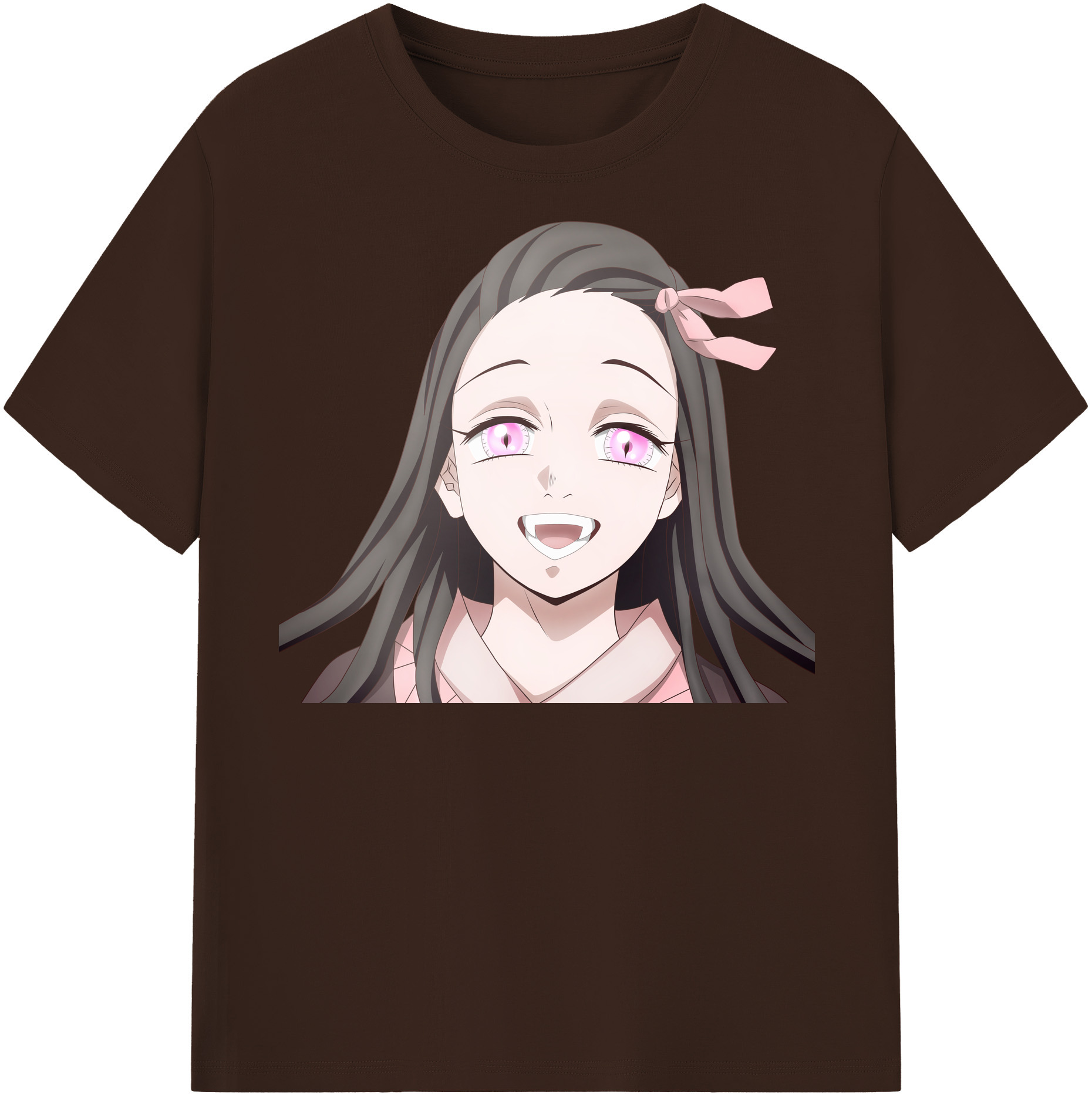 （画像用） 鬼滅の刃（きめつのやいば）竈門 禰󠄀豆子／かまど ねずこ Kamado Nezuko 綿100％半袖Tシャツ（フロントプリント）