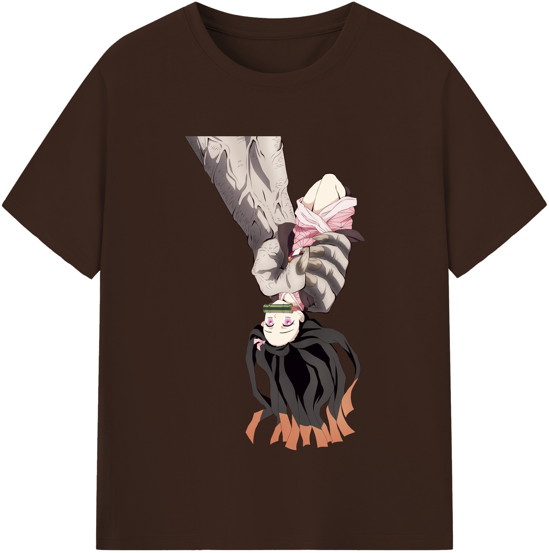 （画像用） 鬼滅の刃（きめつのやいば）竈門 禰󠄀豆子／かまど ねずこ Kamado Nezuko 綿100％半袖Tシャツ（フロントプリント）