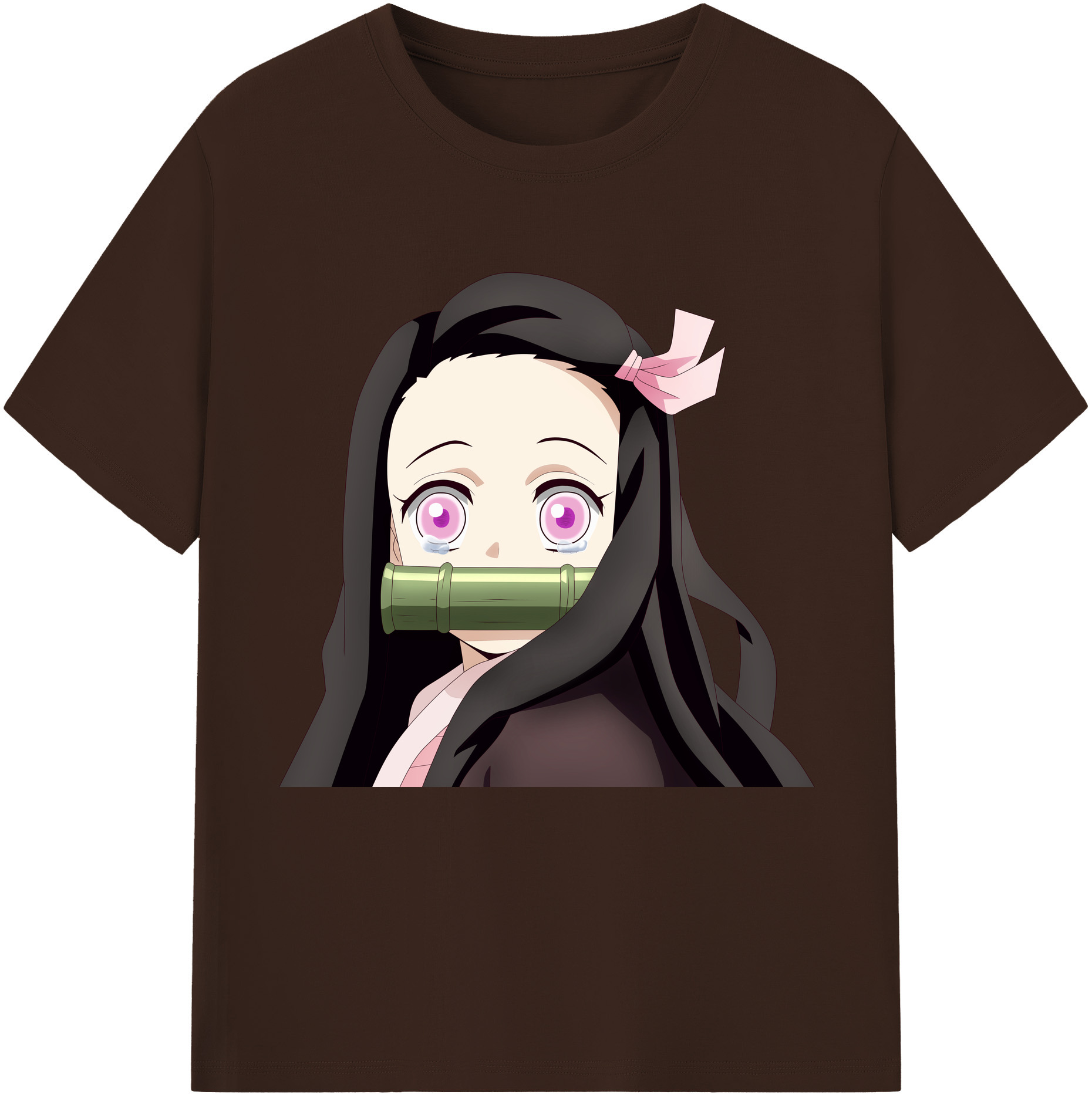 （画像用） 鬼滅の刃（きめつのやいば）竈門 禰󠄀豆子／かまど ねずこ Kamado Nezuko 綿100％半袖Tシャツ（フロントプリント）
