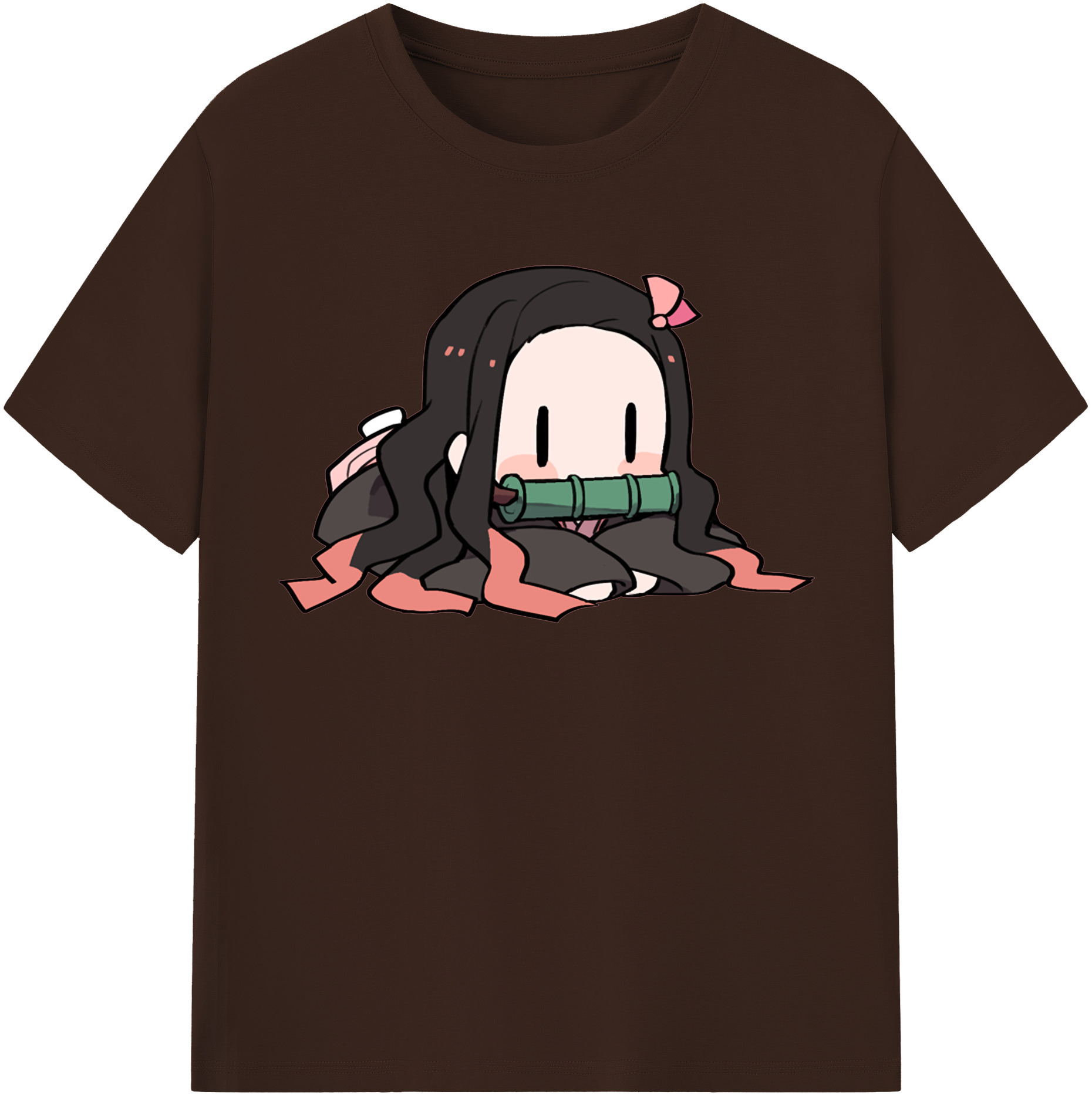 （画像用） 鬼滅の刃（きめつのやいば）竈門 禰󠄀豆子／かまど ねずこ Kamado Nezuko 綿100％半袖Tシャツ（フロントプリント）