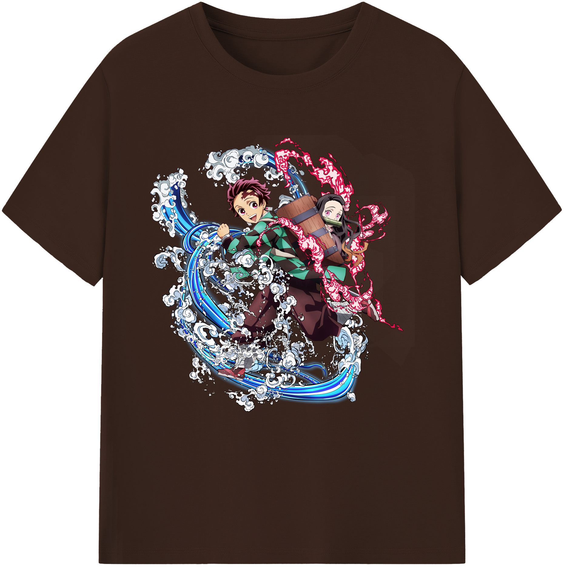 （画像用） 鬼滅の刃（きめつのやいば）竈門 禰󠄀豆子／かまど ねずこ Kamado Nezuko 綿100％半袖Tシャツ（フロントプリント）