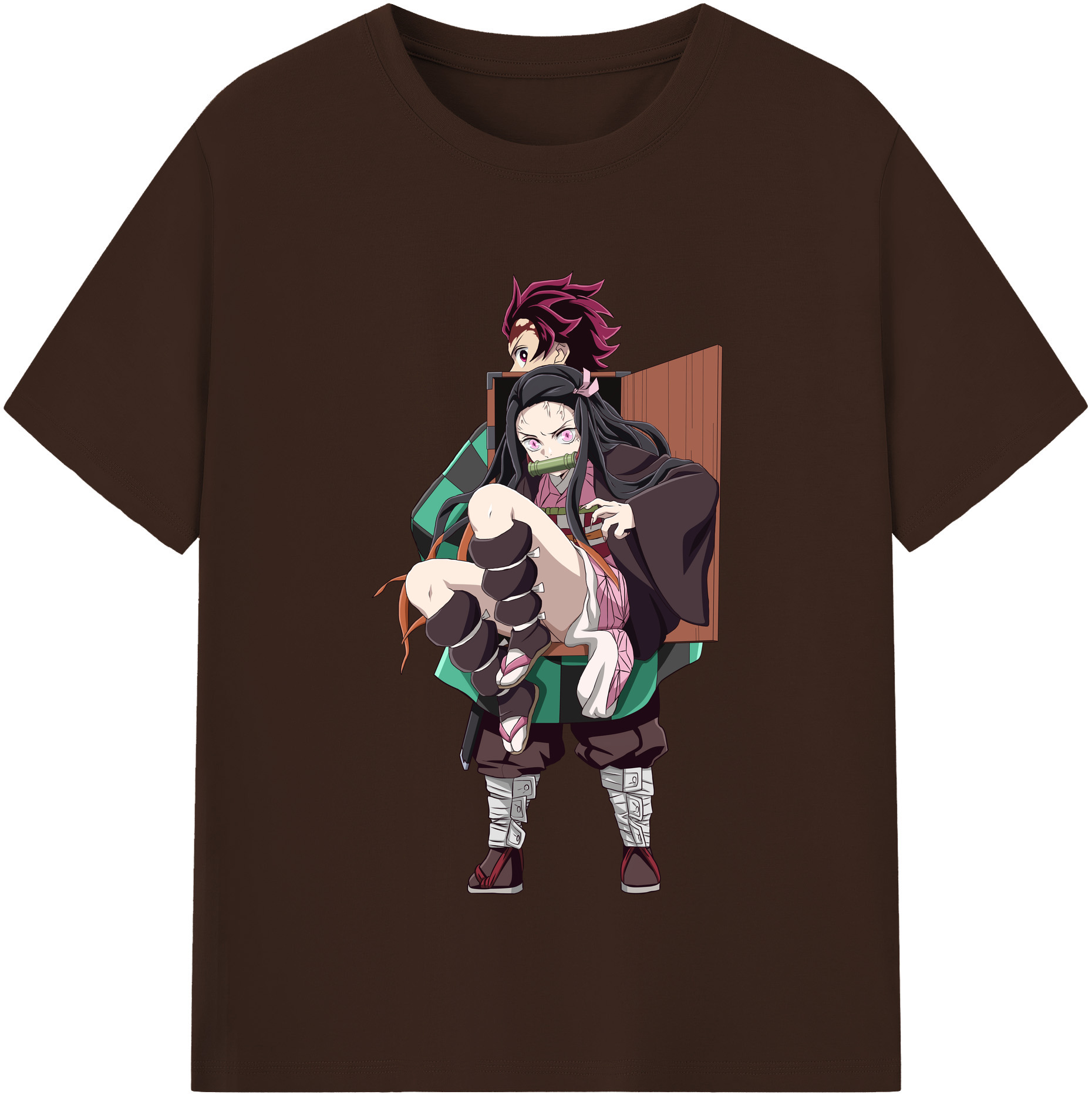 （画像用） 鬼滅の刃（きめつのやいば）竈門 禰󠄀豆子／かまど ねずこ Kamado Nezuko 綿100％半袖Tシャツ（フロントプリント）