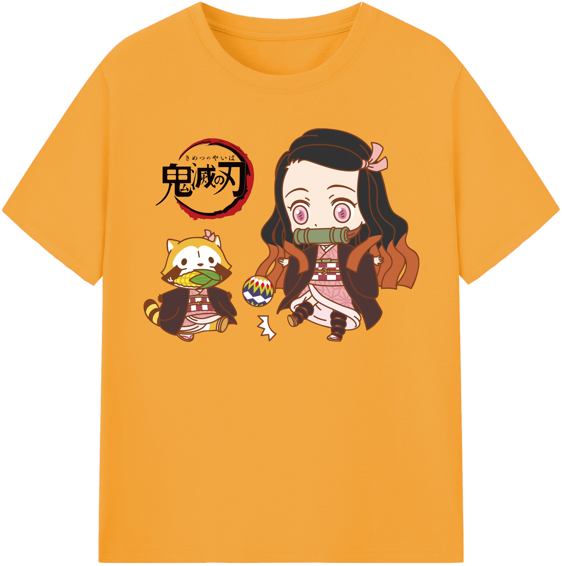 （画像用） 鬼滅の刃（きめつのやいば）竈門 禰󠄀豆子／かまど ねずこ Kamado Nezuko 綿100％半袖Tシャツ（フロントプリント）