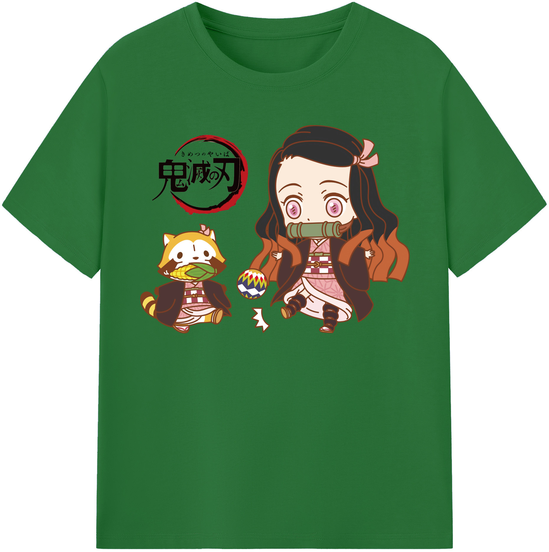 （画像用） 鬼滅の刃（きめつのやいば）竈門 禰󠄀豆子／かまど ねずこ Kamado Nezuko 綿100％半袖Tシャツ（フロントプリント）