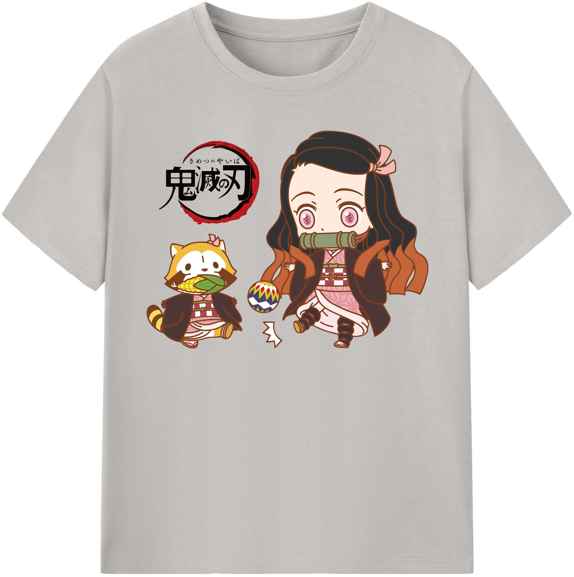 （画像用） 鬼滅の刃（きめつのやいば）竈門 禰󠄀豆子／かまど ねずこ Kamado Nezuko 綿100％半袖Tシャツ（フロントプリント）