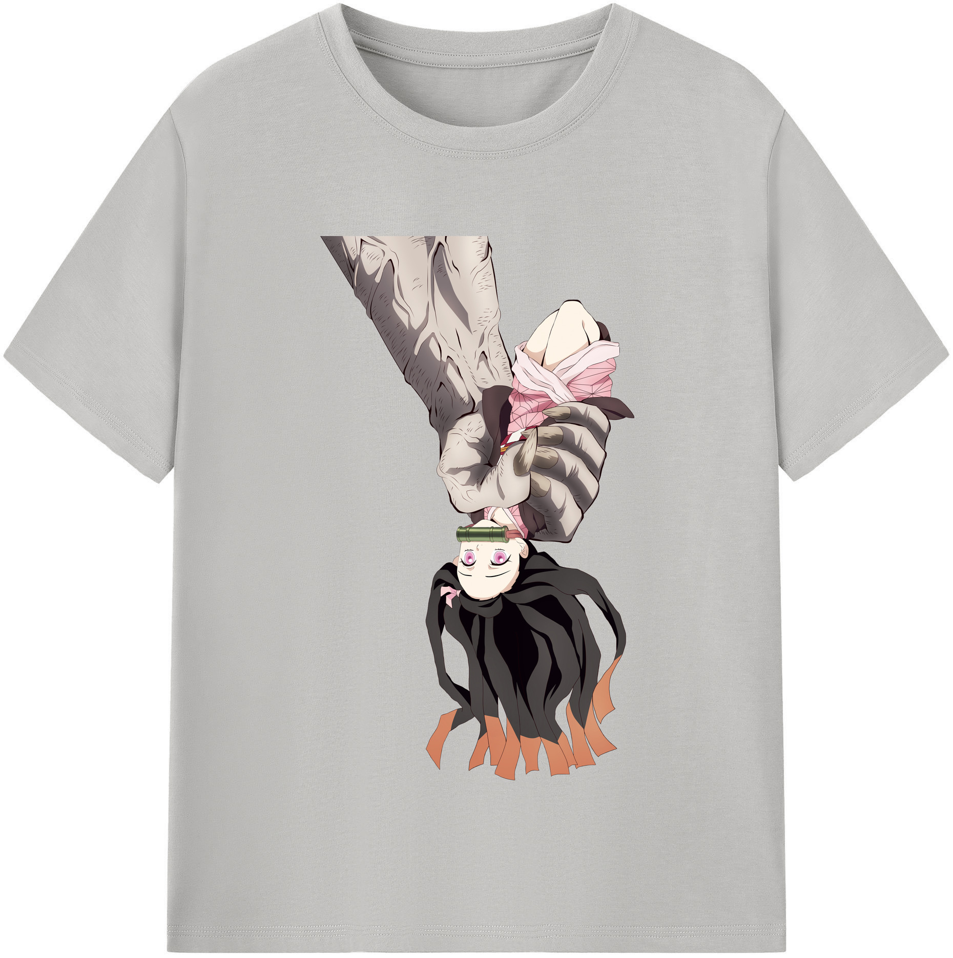（画像用） 鬼滅の刃（きめつのやいば）竈門 禰󠄀豆子／かまど ねずこ Kamado Nezuko 綿100％半袖Tシャツ（フロントプリント）