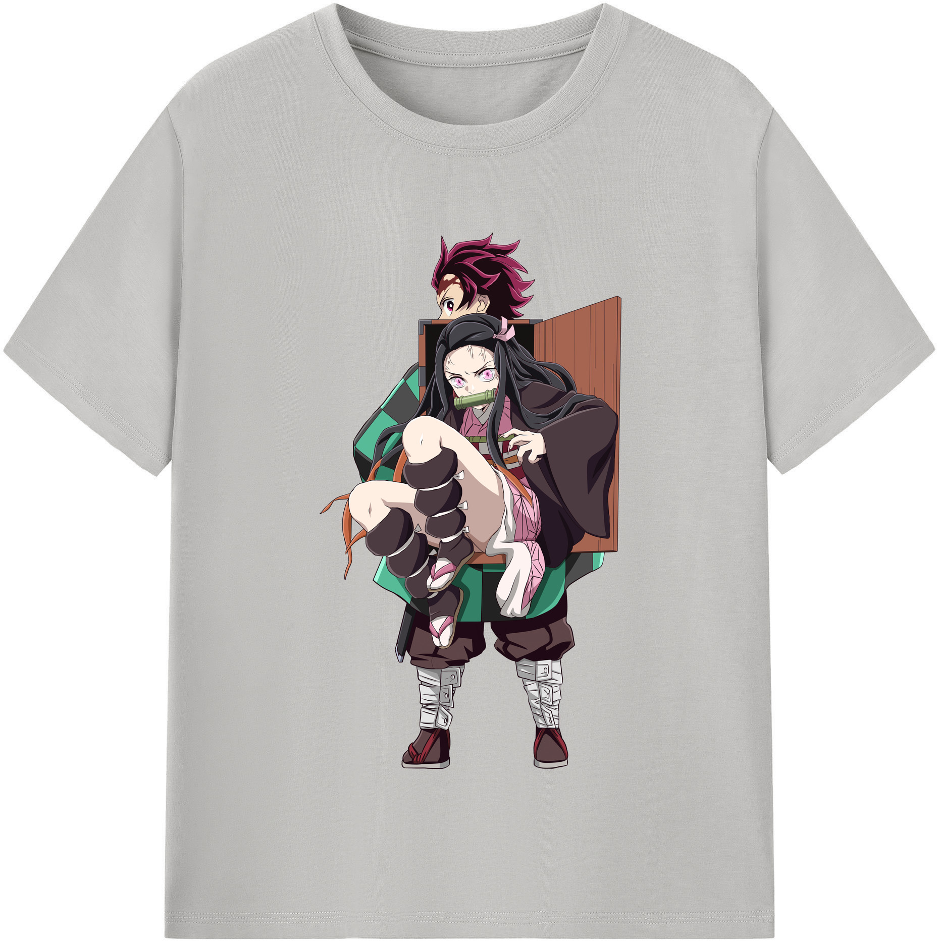 （画像用） 鬼滅の刃（きめつのやいば）竈門 禰󠄀豆子／かまど ねずこ Kamado Nezuko 綿100％半袖Tシャツ（フロントプリント）