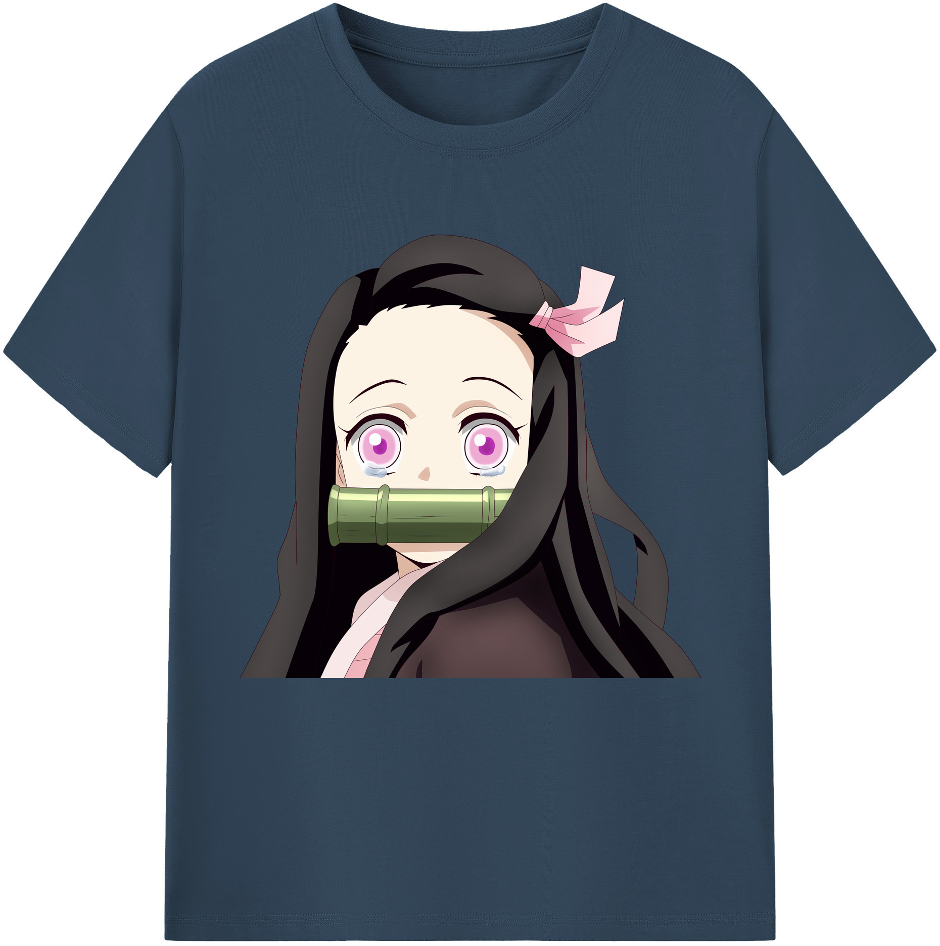 （画像用） 鬼滅の刃（きめつのやいば）竈門 禰󠄀豆子／かまど ねずこ Kamado Nezuko 綿100％半袖Tシャツ（フロントプリント）